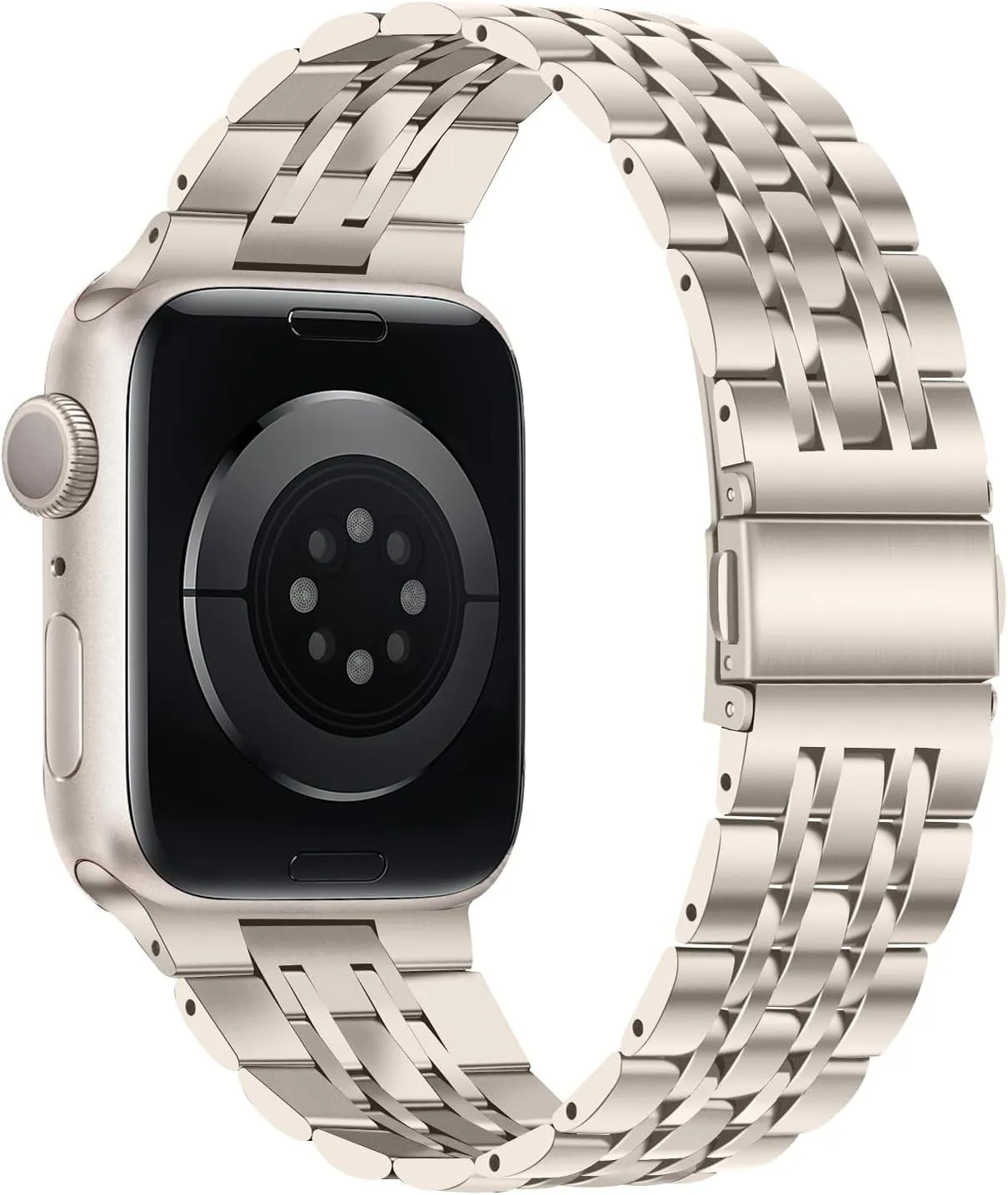 BestSelling Apple Watch Luxury Steel Chain Strap (Starlight)  Almost Gone!