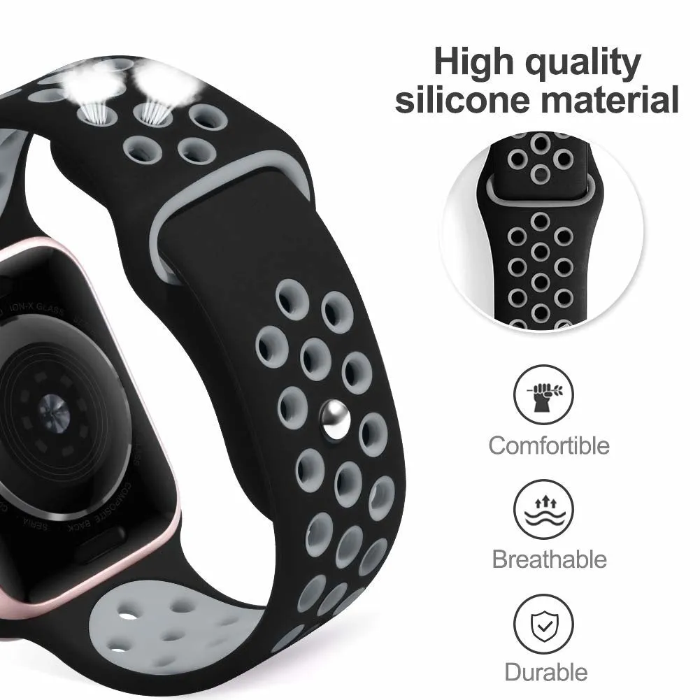 BestSelling Apple Watch Sport Strap (Black/Grey)  Limited Release!