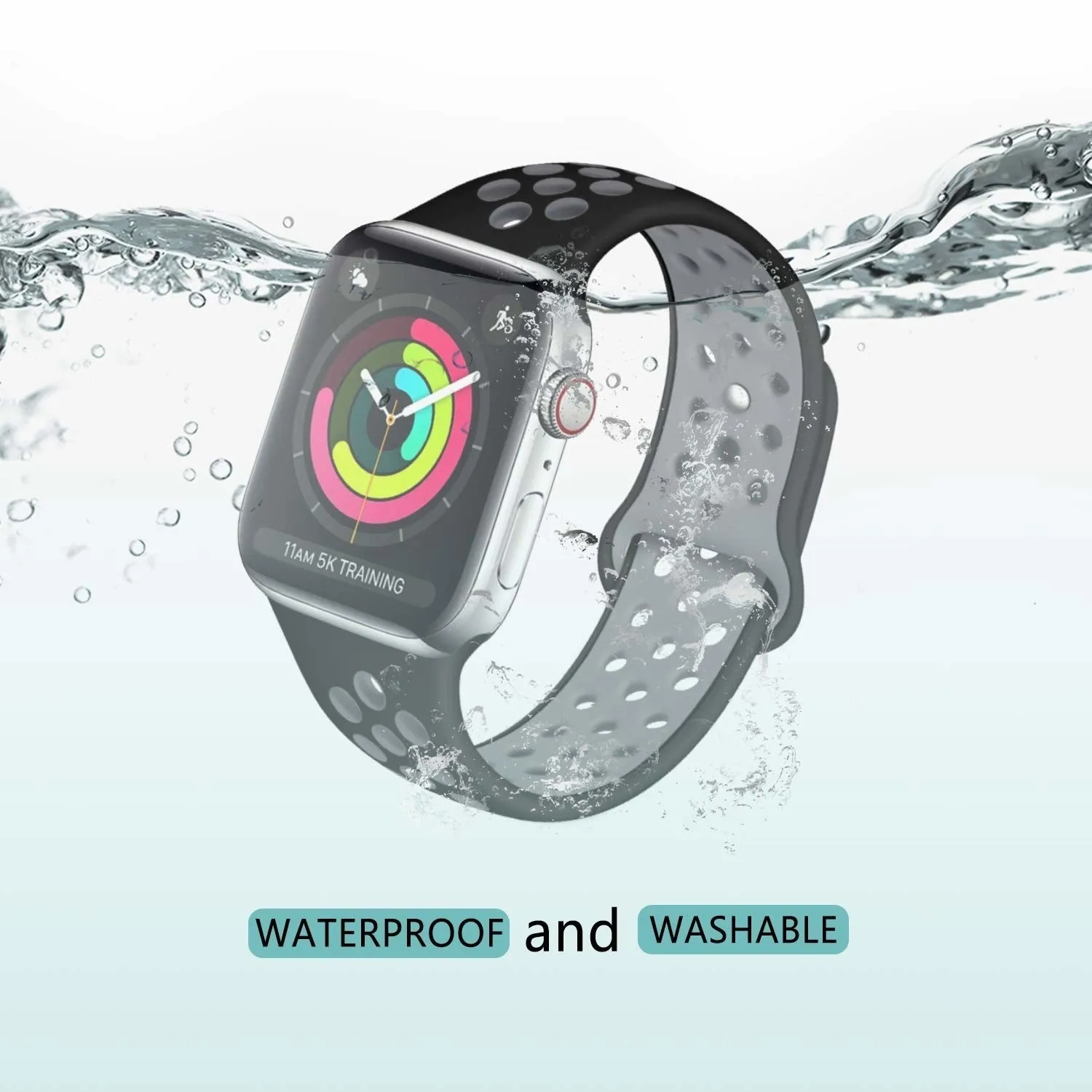 BestSelling Apple Watch Sport Strap (Black/Grey)  Limited Release!