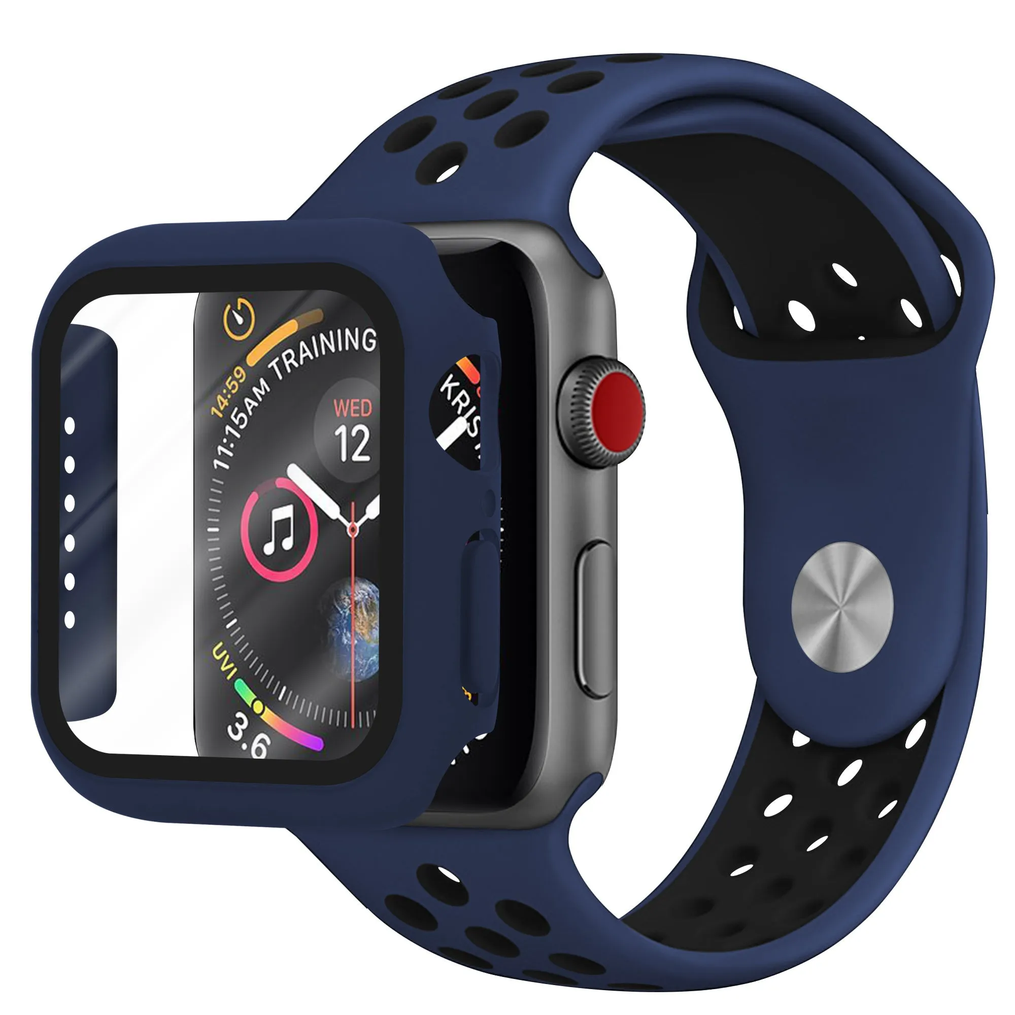 BestSelling Apple Watch Sport Strap   TPU Case (Blue/Black)  Limited Release!