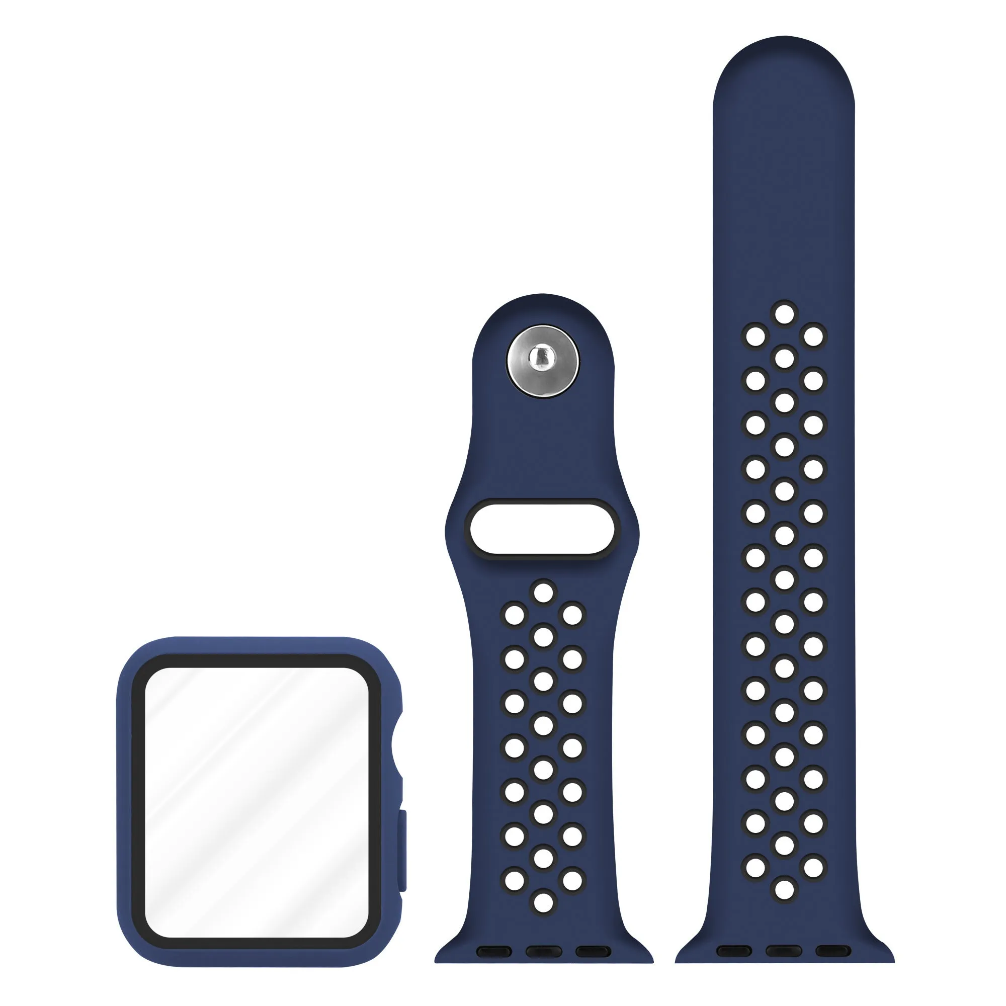 BestSelling Apple Watch Sport Strap   TPU Case (Blue/Black)  Limited Release!