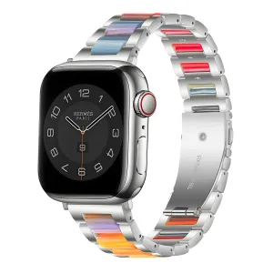 BestSelling Apple Watch Steel Resin Strap (Silver/Rainbow)  Last Chance!