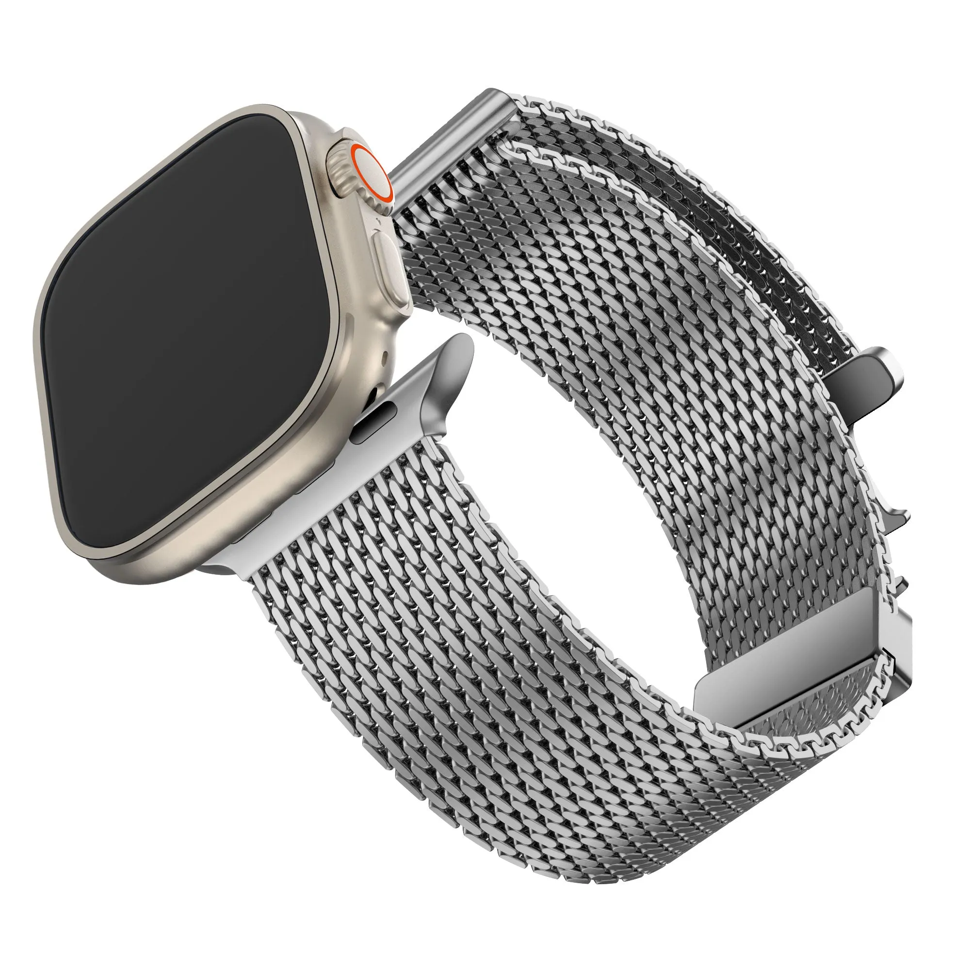 BestSelling Bandz Apple Watch Milanese Loop Strap with P-Buckle (Silver)  Stylish & Comfortable