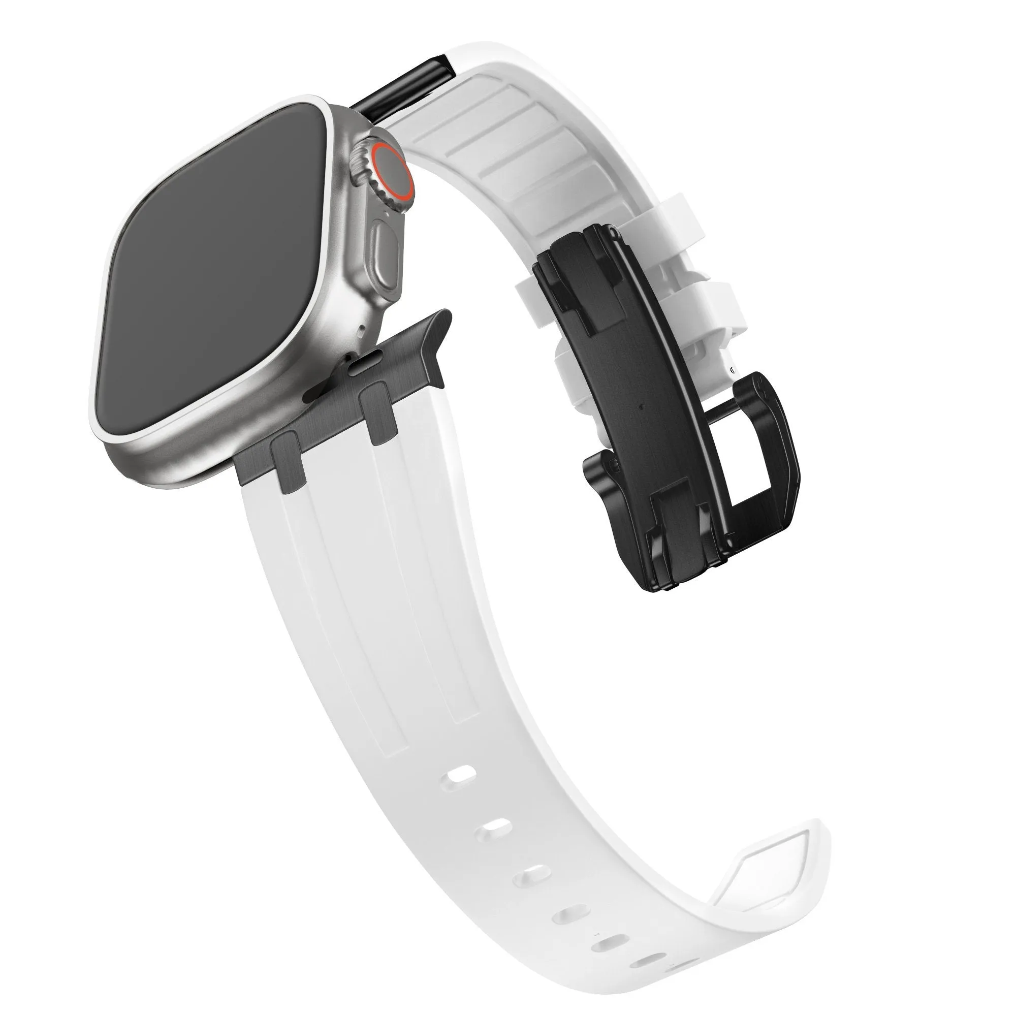 BestSelling Bandz Apple Watch Silicone Strap 'Luxe Liquid' (White With Black)  Almost Sold Out!