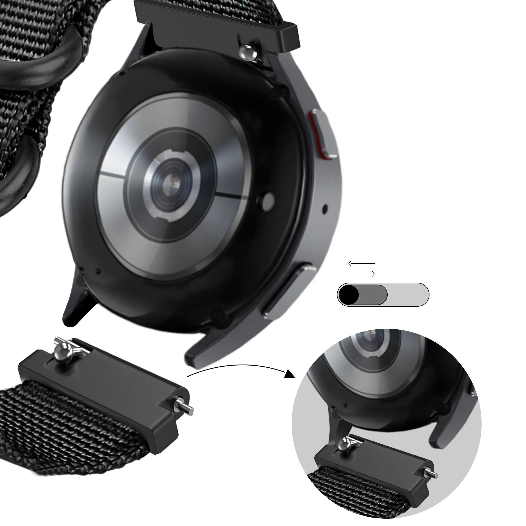 BestSelling Bandz Huawei Watch 5 - 46mm Buckled Nylon Strap (Black)  Today Only!