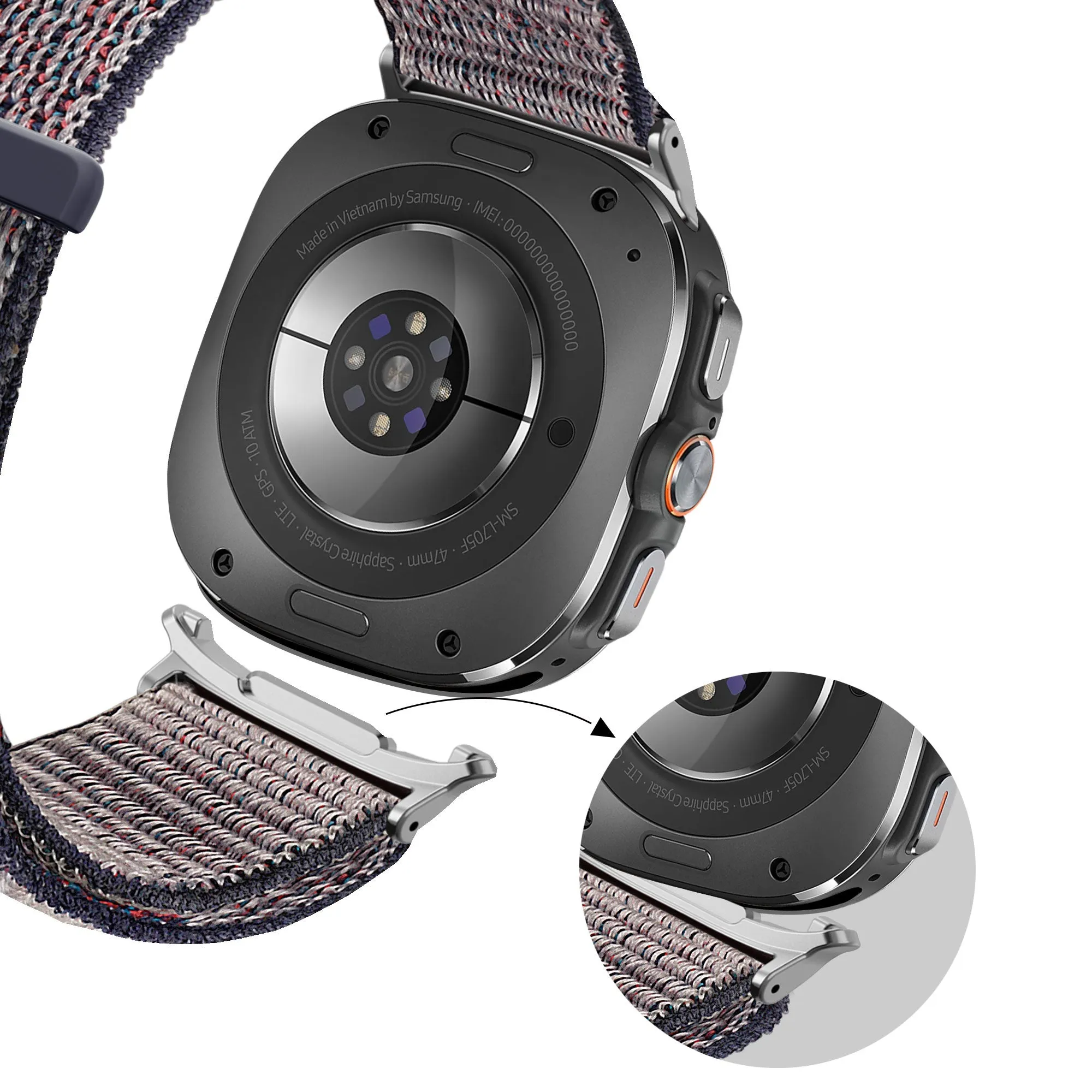 BestSelling Bandz Samsung Galaxy Watch Ultra Nylon Loop Strap (Dark Blue)  Last Chance!