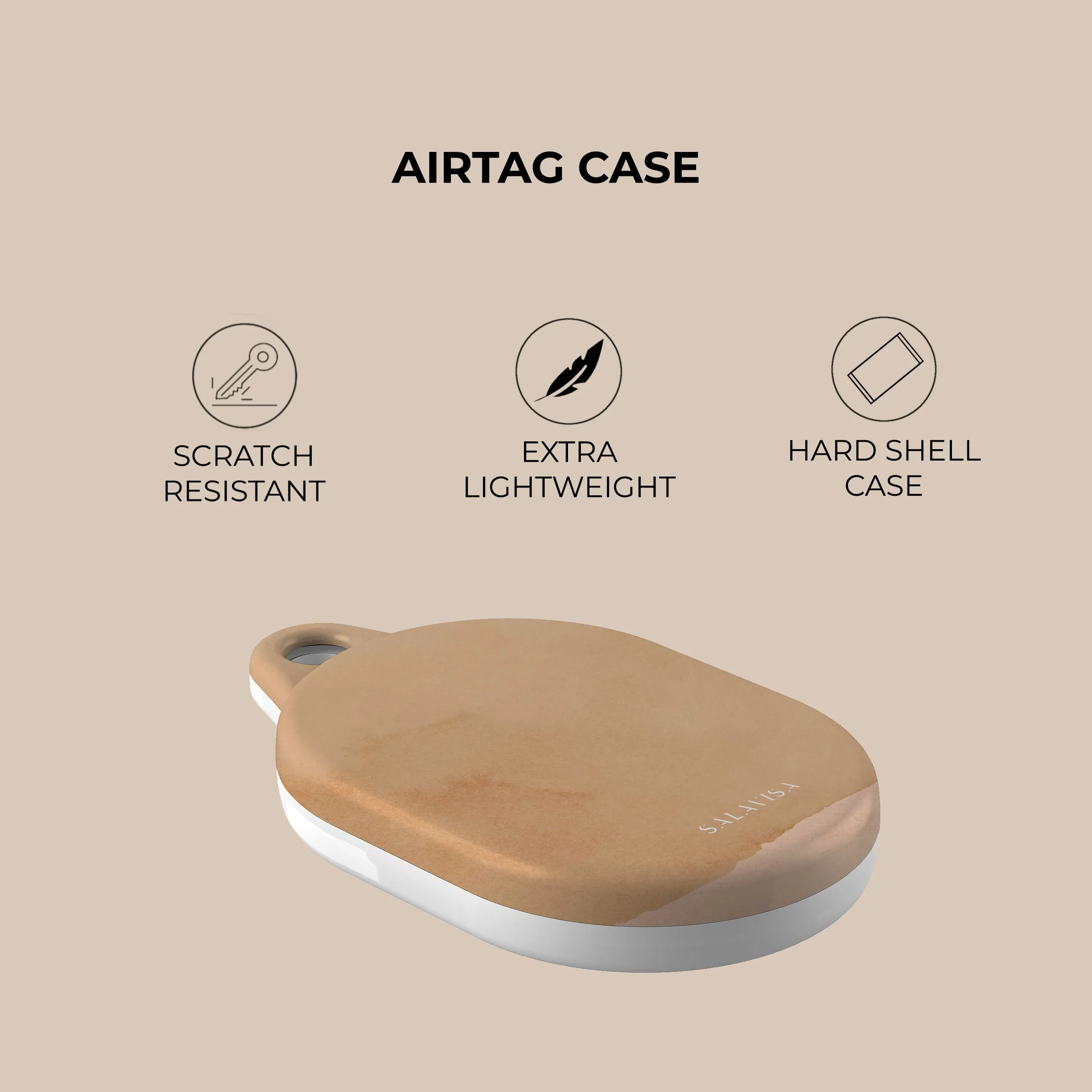 BestSelling Beige Canvas AirTag Holder  Stylish & Comfortable