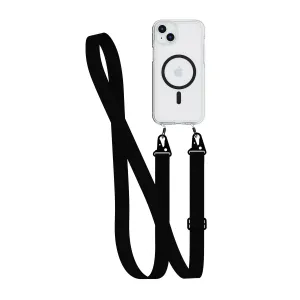 BestSelling FlexQuartz - Apple iPhone 15 Plus Case MagSafe Compatible with Cross-Body - Black  Today Only!