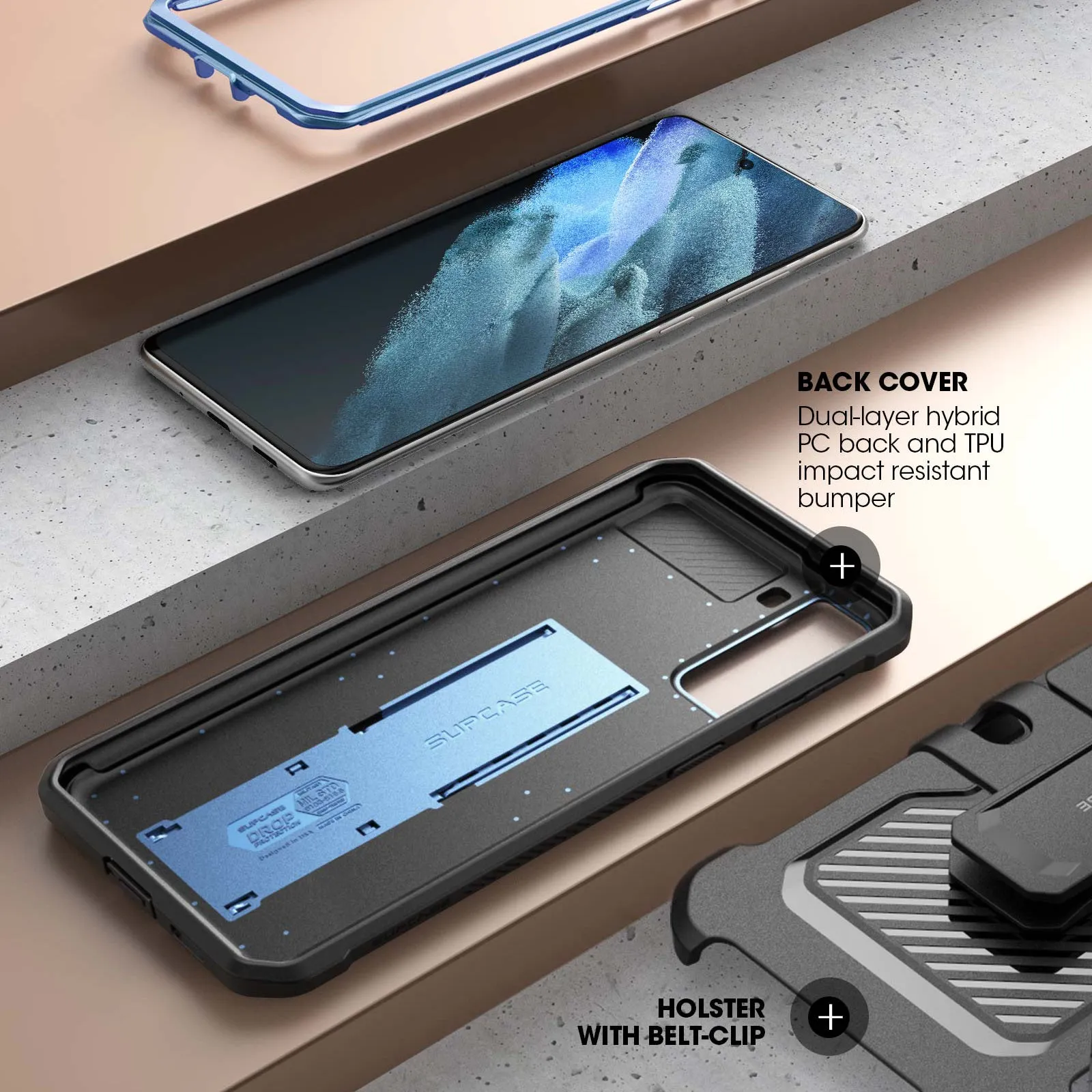 BestSelling Galaxy S21 Plus Unicorn Beetle Pro Rugged Case-Metallic Blue  Almost Gone!