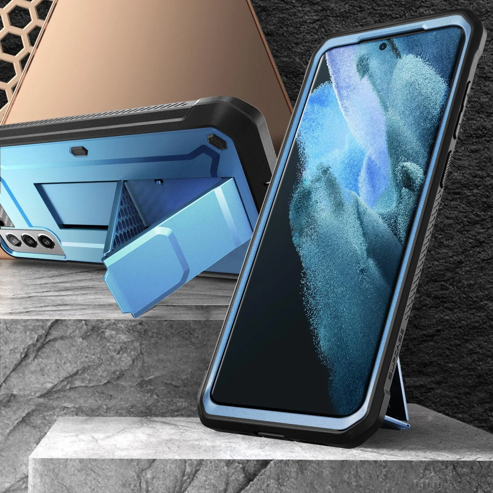 BestSelling Galaxy S21 Plus Unicorn Beetle Pro Rugged Case-Metallic Blue  Almost Gone!