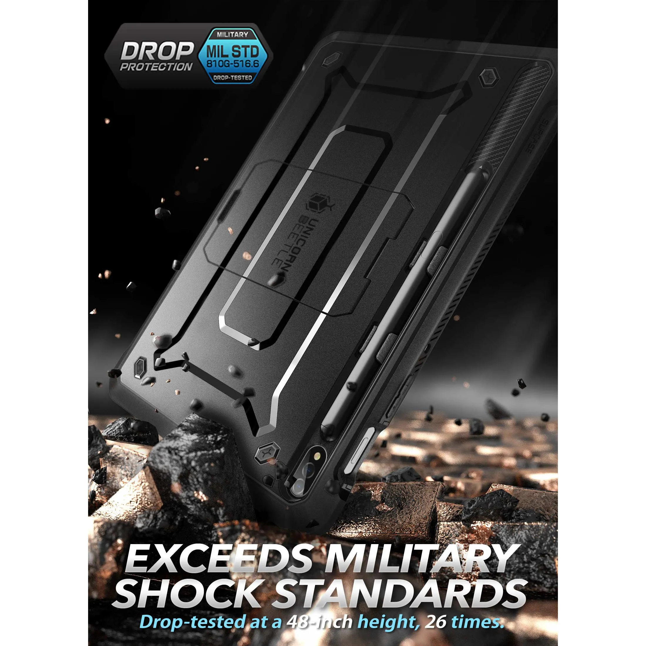BestSelling Galaxy Tab S8 Ultra (2022) Unicorn Beetle Pro Rugged Case-Black  Ends Soon!