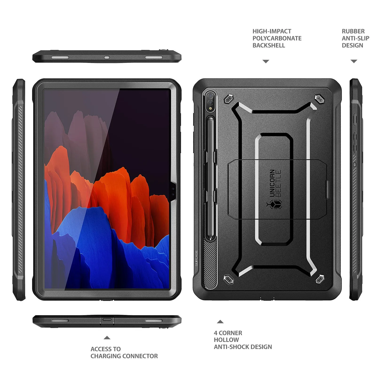 BestSelling Galaxy Tab S8 Ultra (2022) Unicorn Beetle Pro Rugged Case-Black  Ends Soon!