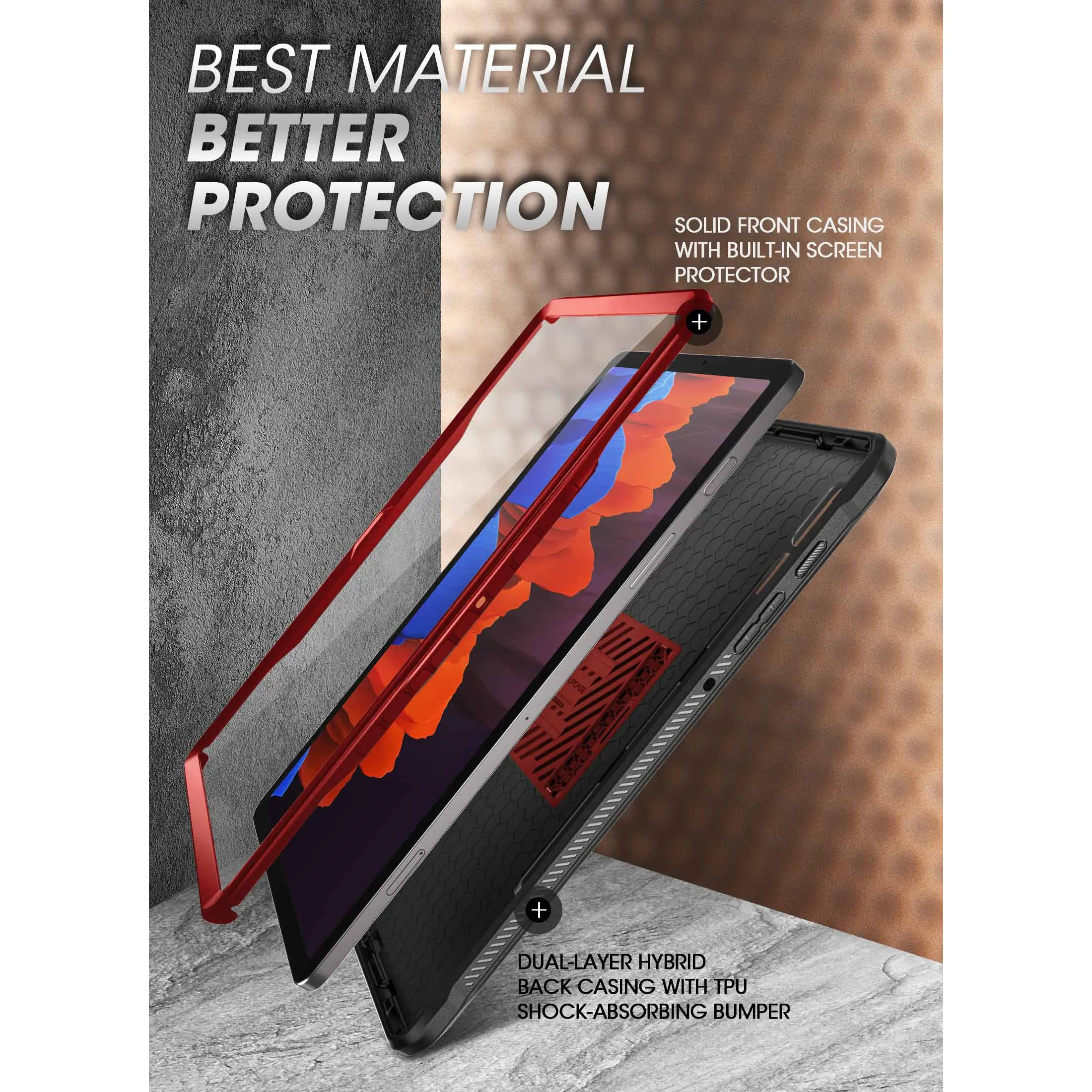 BestSelling Galaxy Tab S8 Ultra (2022) Unicorn Beetle Pro Rugged Case-Metallic Red  Limited Availability!