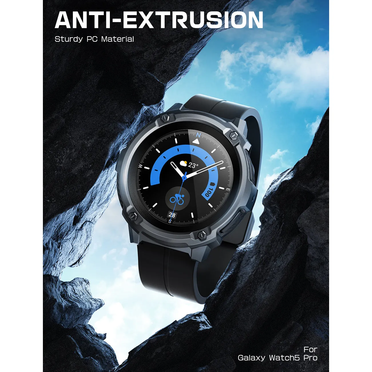BestSelling Galaxy Watch5 Pro 45mm Unicorn Beetle Rugged Case with Glass Screen Protectors-Black  Ends Soon!
