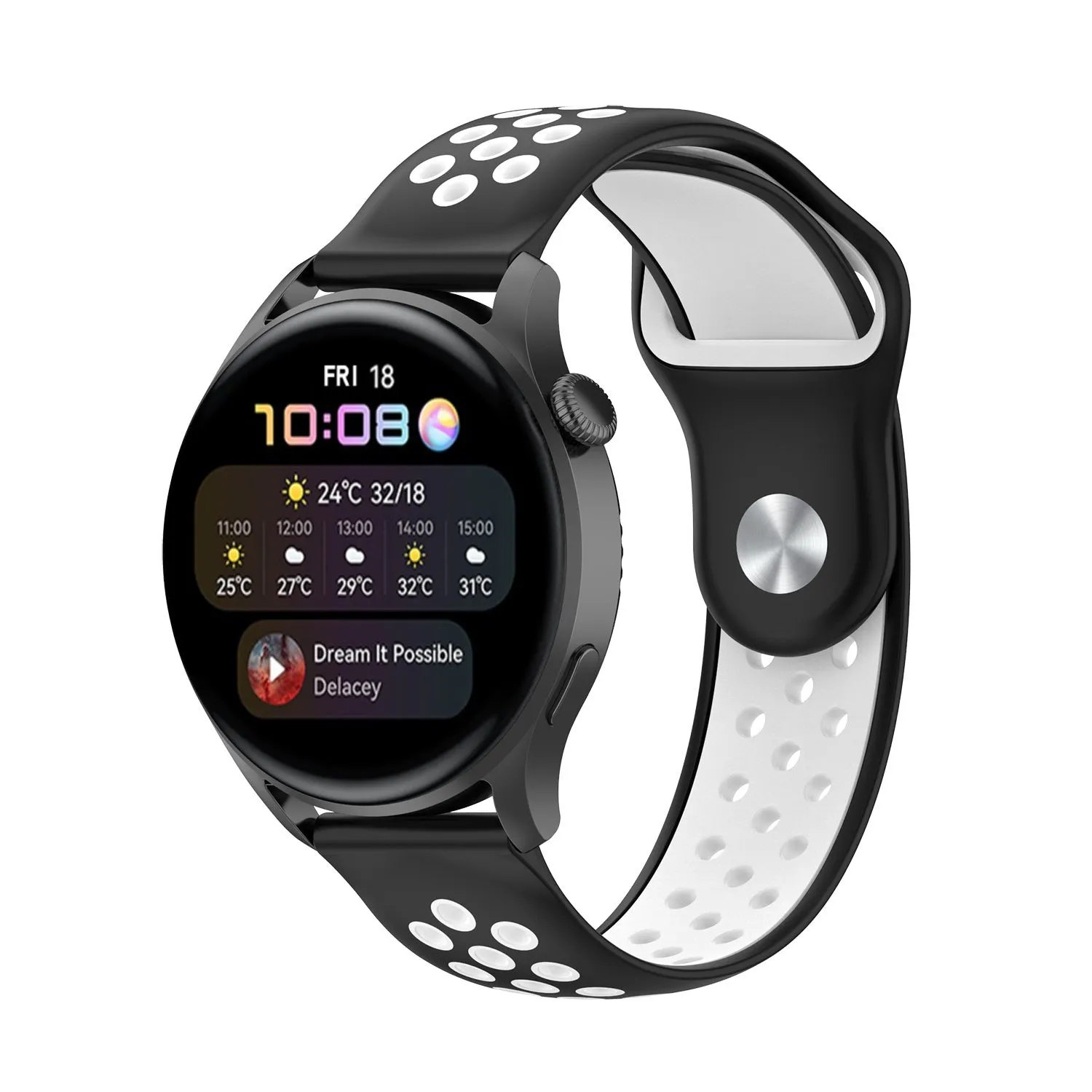 BestSelling Huawei Watch 3 (Pro) Sport Strap (Black/White)  Almost Sold Out!