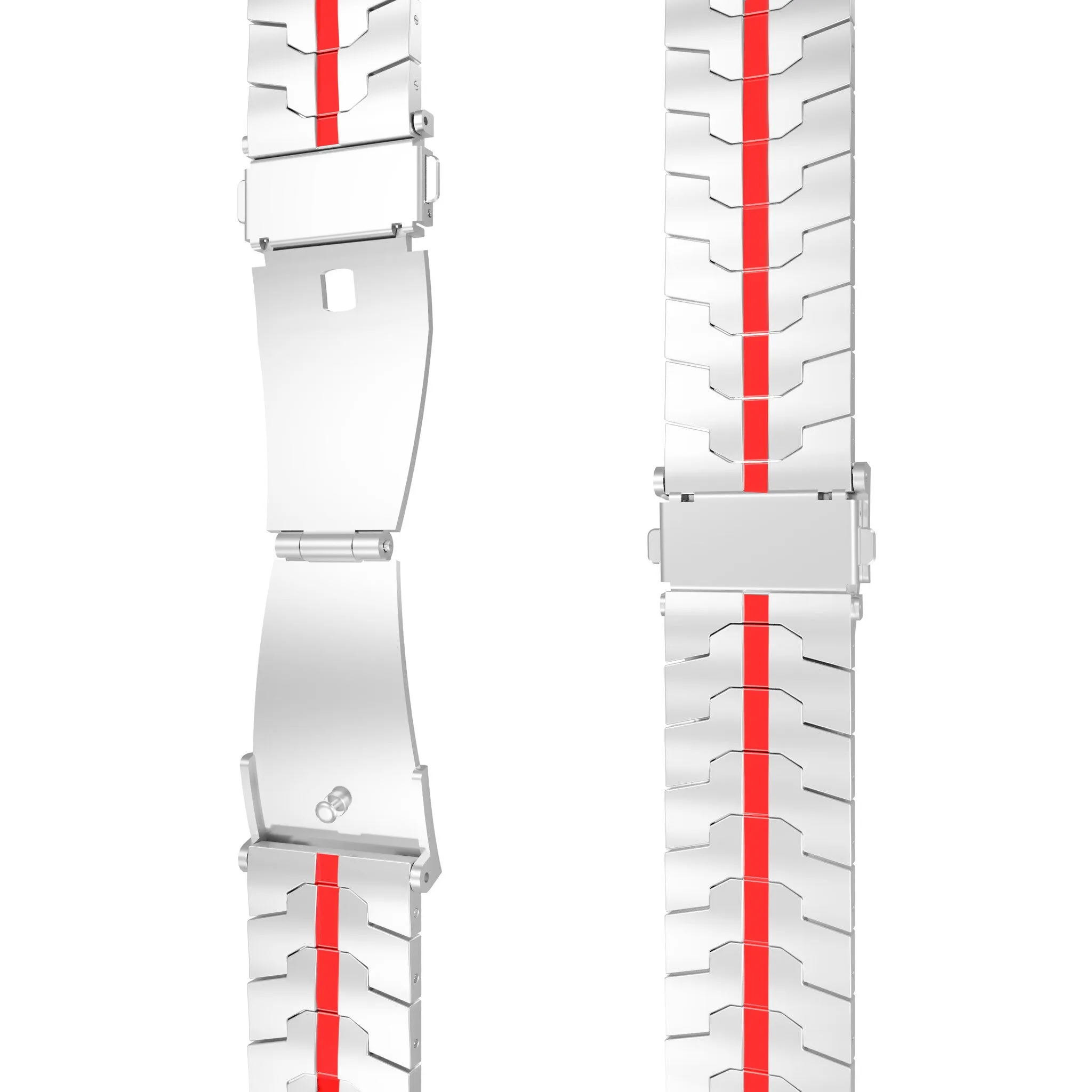 BestSelling Huawei Watch 3 (Pro) Steel Iron Strap (Silver/Red)  Stylish & Comfortable