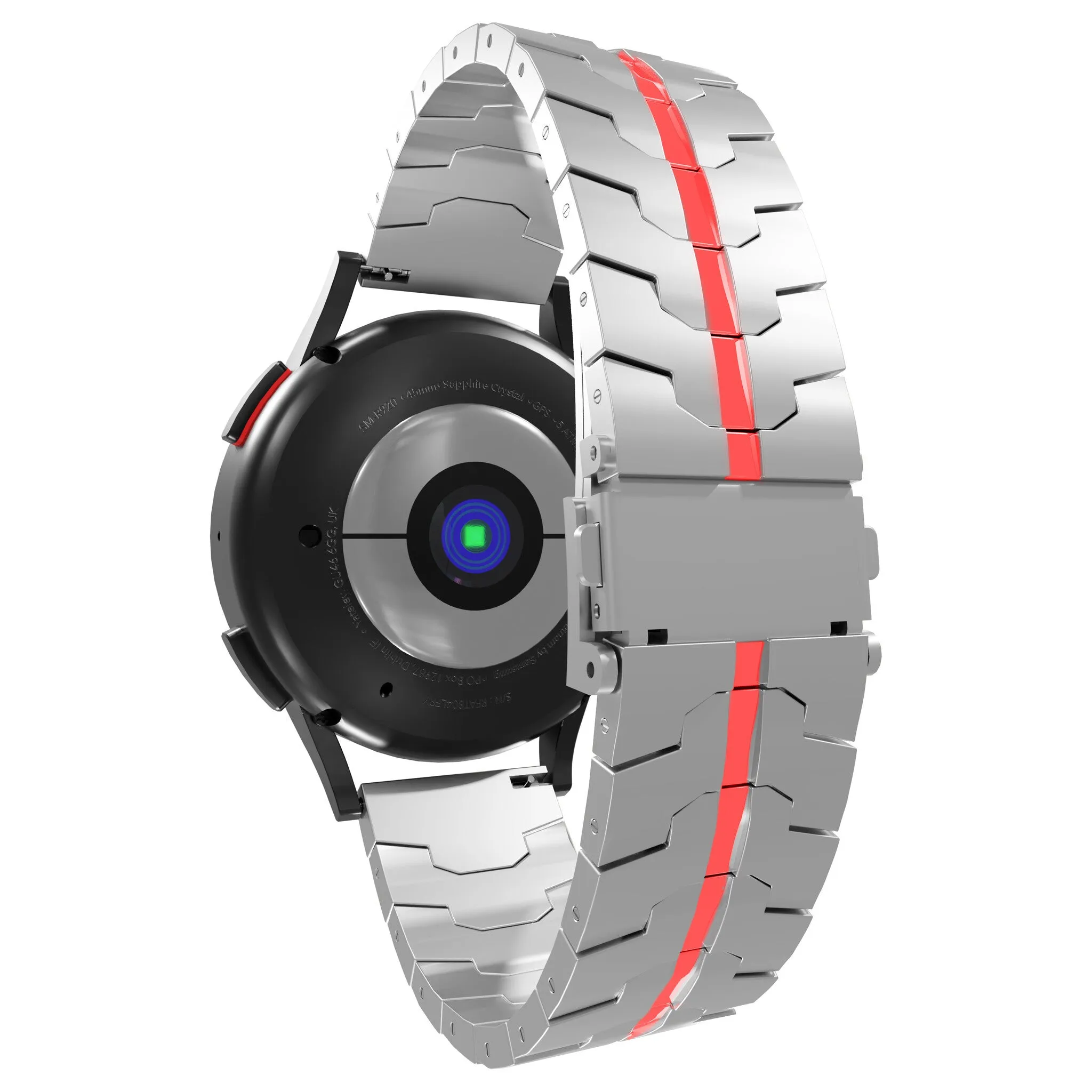 BestSelling Huawei Watch 3 (Pro) Steel Iron Strap (Silver/Red)  Stylish & Comfortable