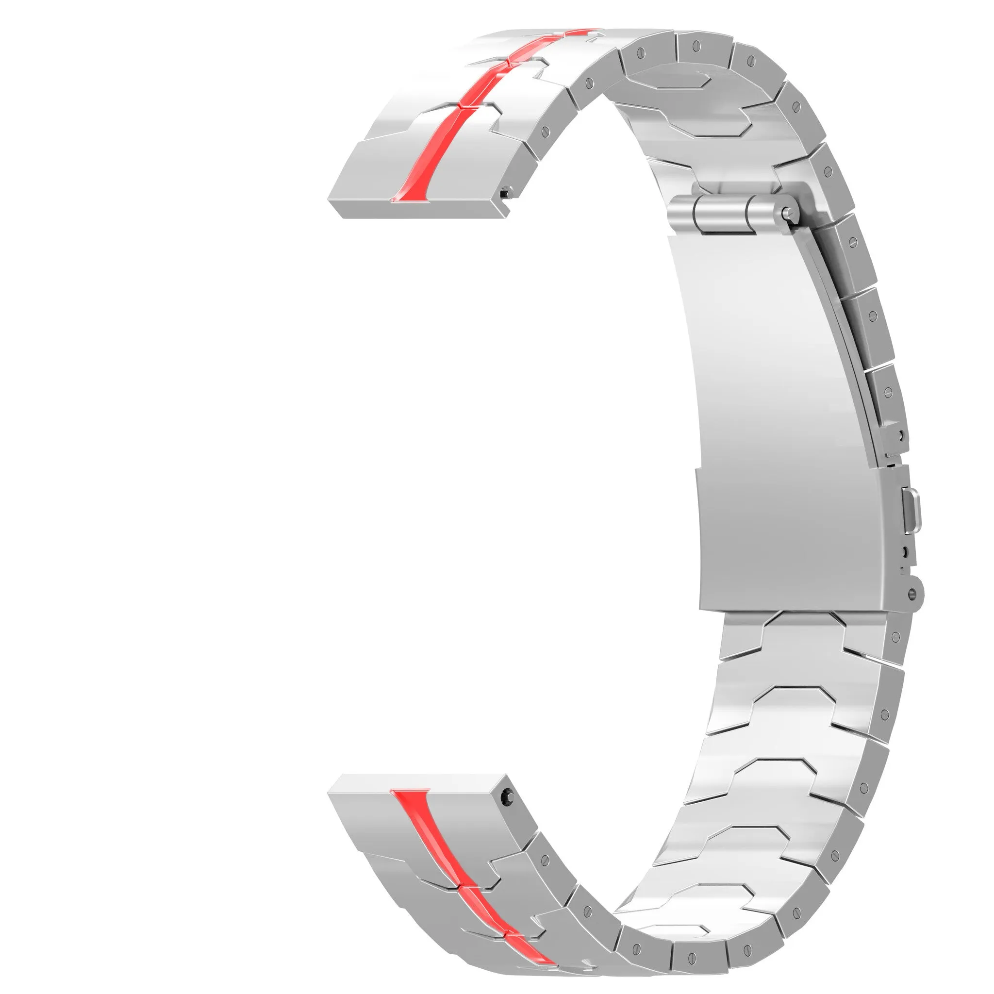 BestSelling Huawei Watch 3 (Pro) Steel Iron Strap (Silver/Red)  Stylish & Comfortable