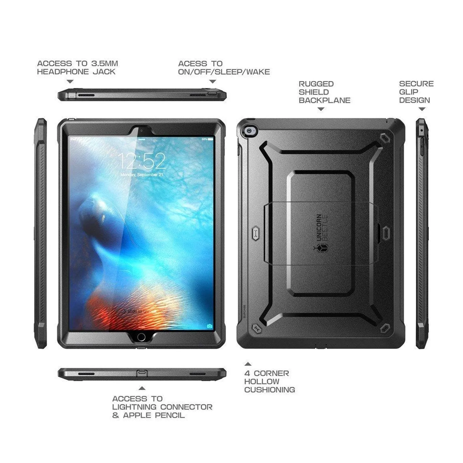 BestSelling iPad Pro 12.9 in (2017) Unicorn Beetle Pro Rugged Case with Kickstand-Black  Almost Sold Out!