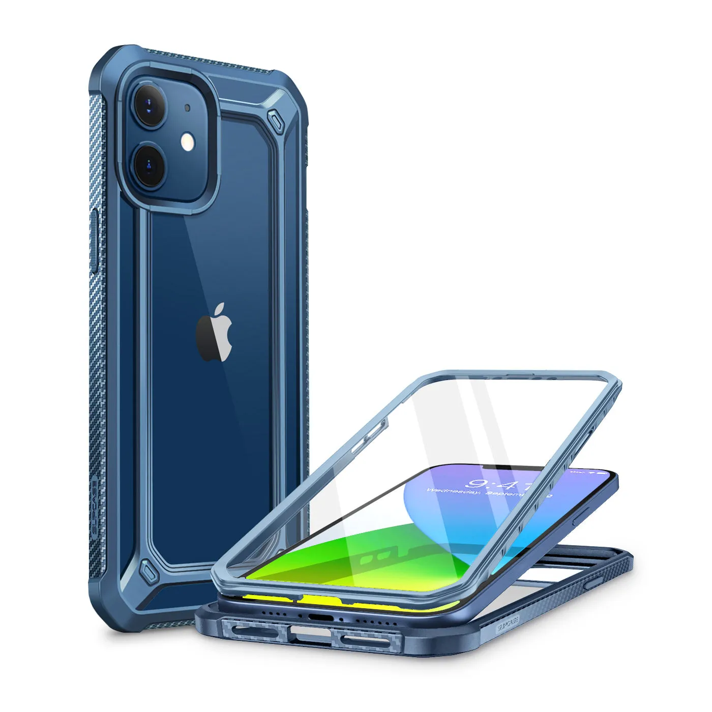 BestSelling iPhone 12 mini 5.4 inch Unicorn Beetle Exo with Screen Protector Clear Case-Blue  Stylish & Comfortable