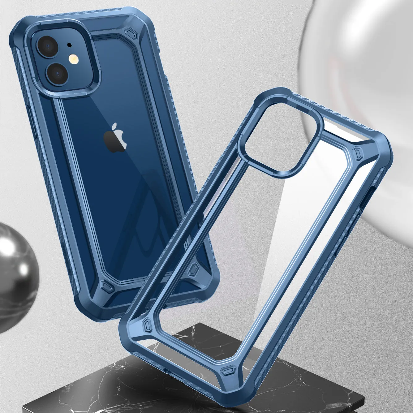 BestSelling iPhone 12 mini 5.4 inch Unicorn Beetle Exo with Screen Protector Clear Case-Blue  Stylish & Comfortable