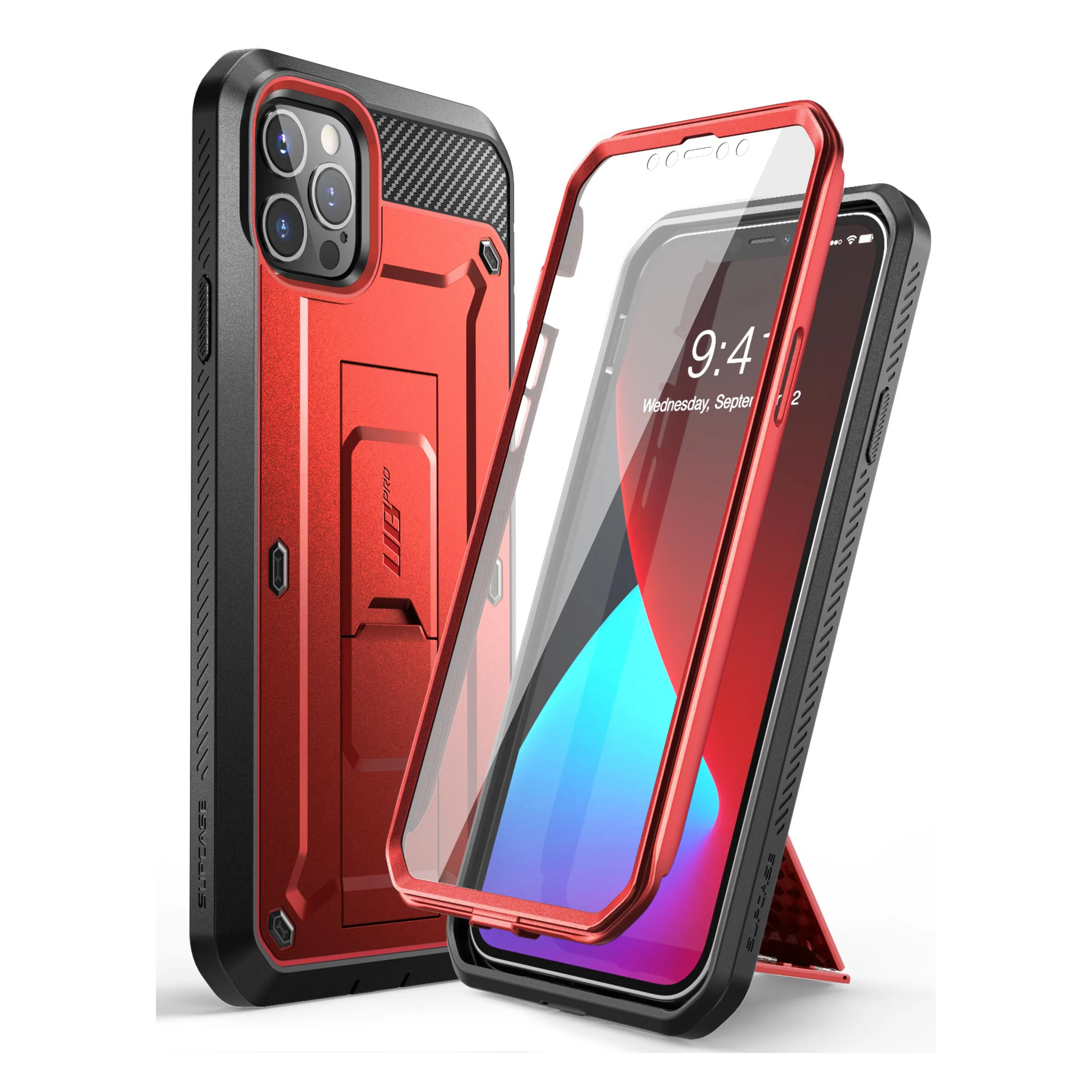 BestSelling iPhone 12 Pro Max 6.7 inch Unicorn Beetle Pro Rugged Case-Metallic Red  Almost Gone!