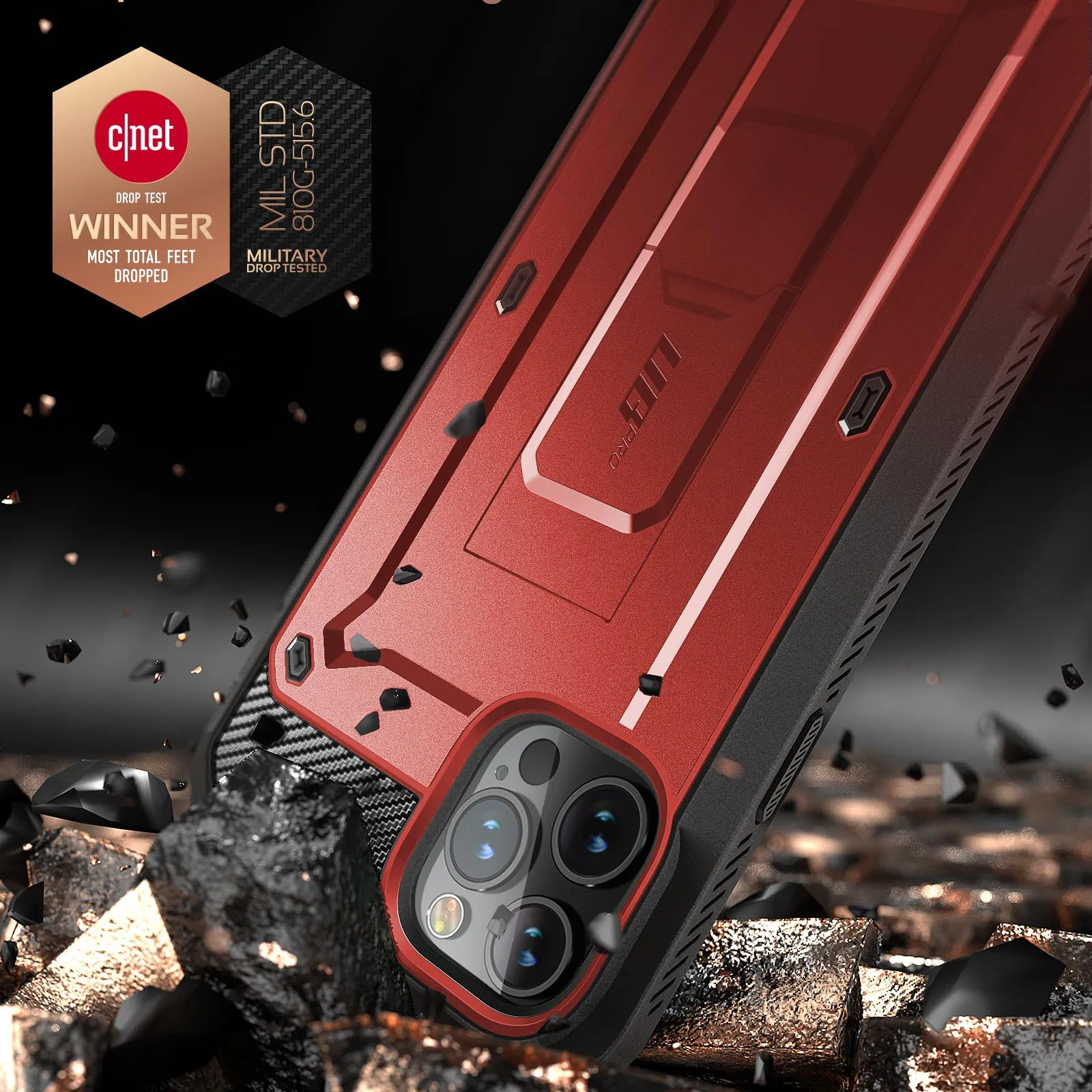 BestSelling iPhone 12 Pro Max 6.7 inch Unicorn Beetle Pro Rugged Case-Metallic Red  Almost Gone!