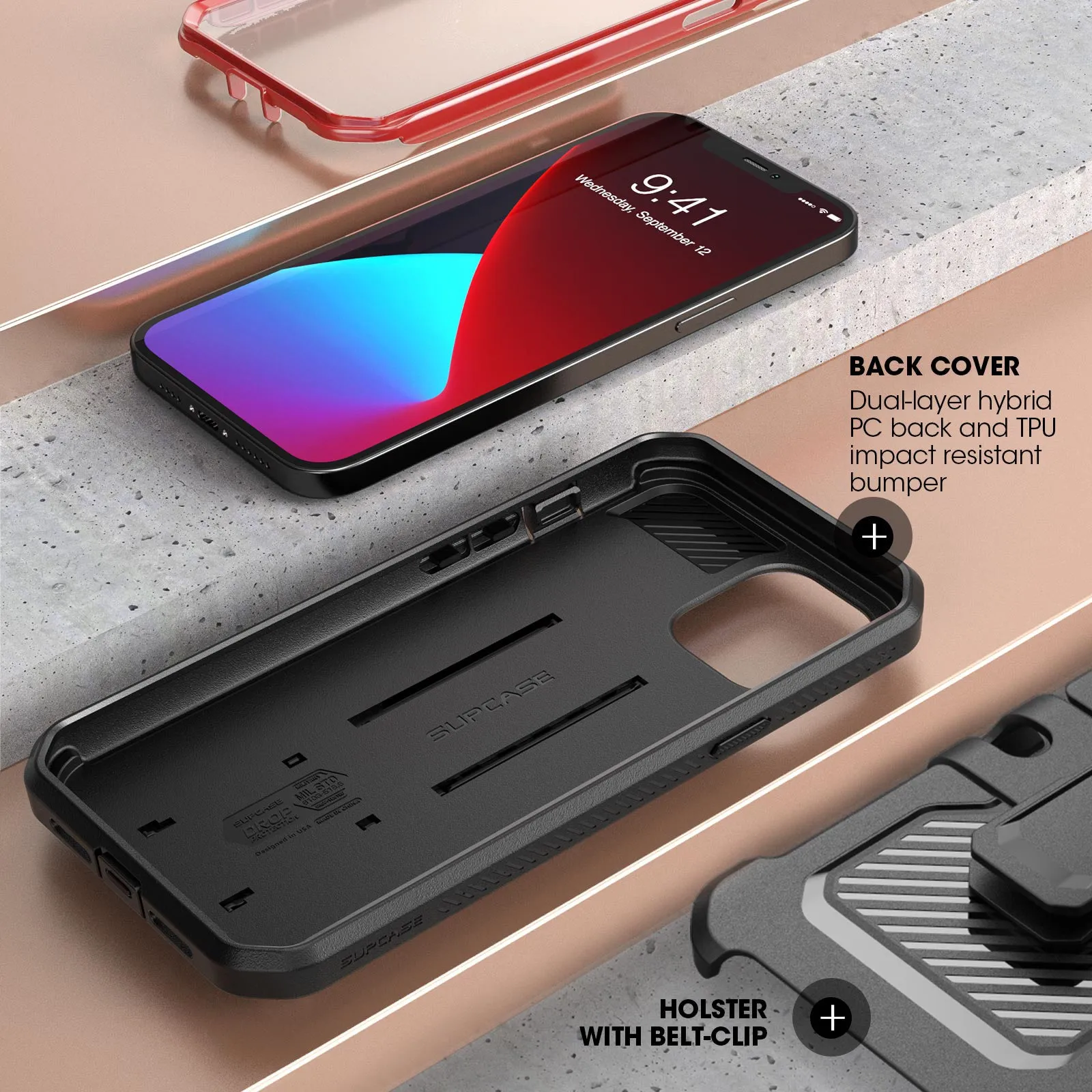 BestSelling iPhone 12 Pro Max 6.7 inch Unicorn Beetle Pro Rugged Case-Metallic Red  Almost Gone!