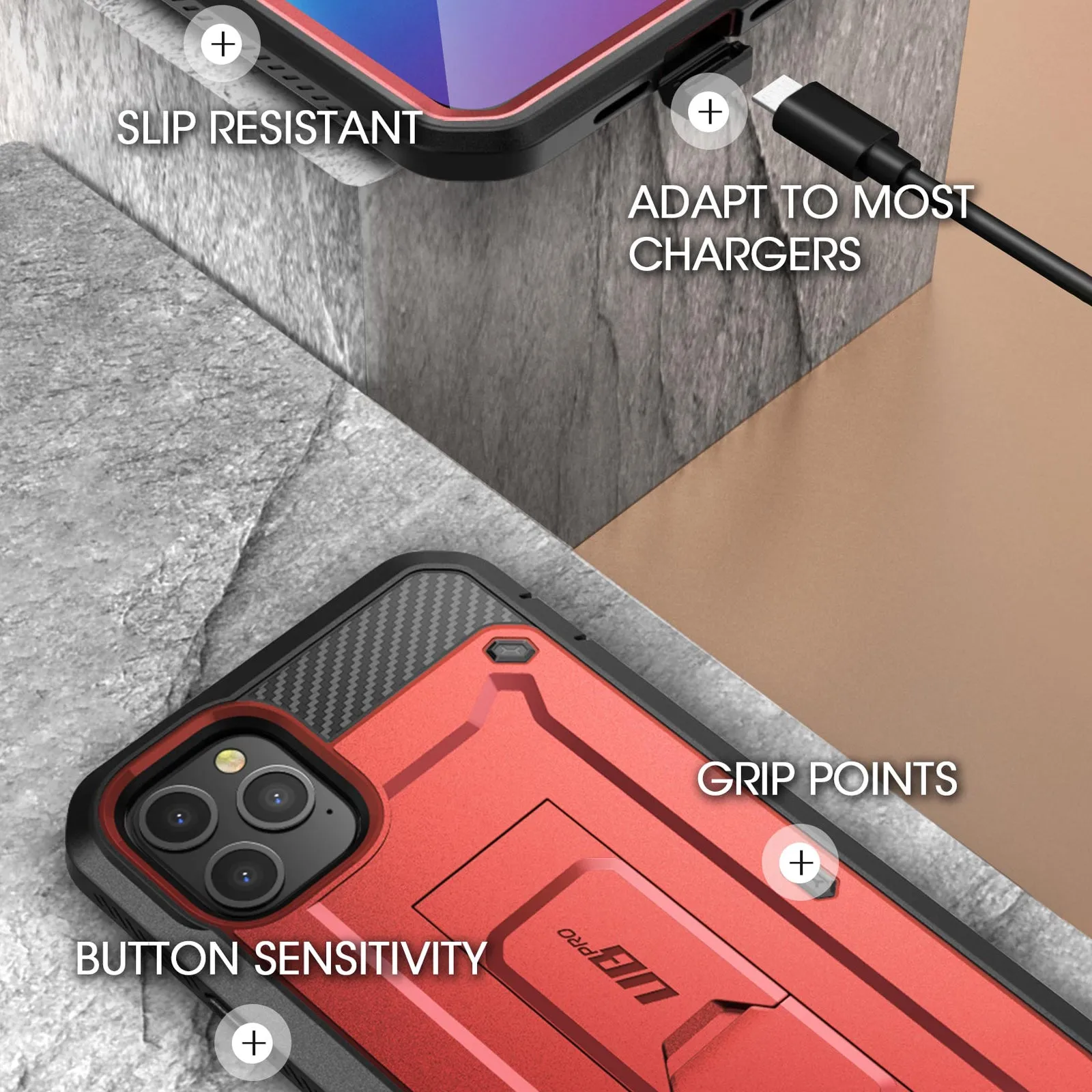 BestSelling iPhone 12 Pro Max 6.7 inch Unicorn Beetle Pro Rugged Case-Metallic Red  Almost Gone!
