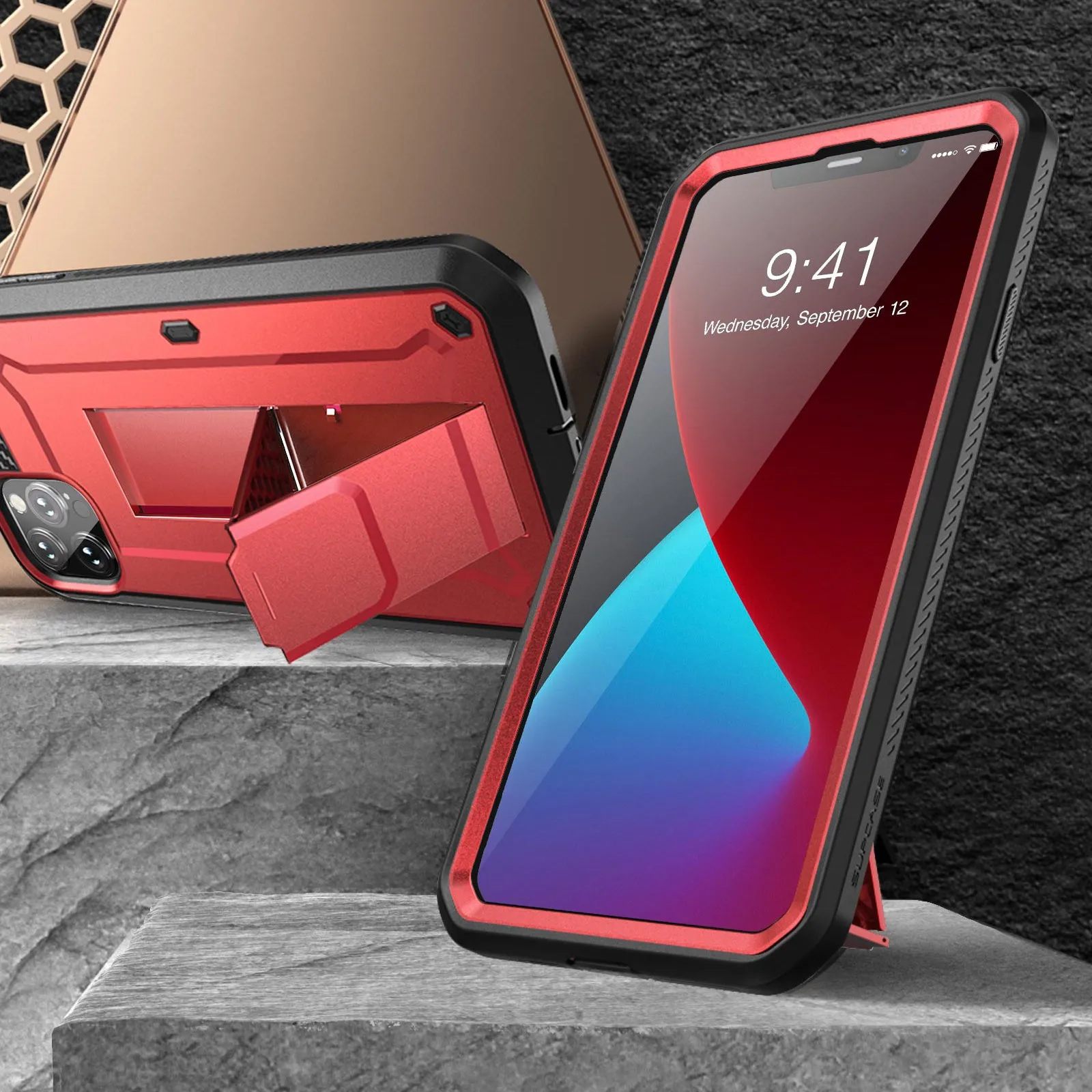 BestSelling iPhone 12 Pro Max 6.7 inch Unicorn Beetle Pro Rugged Case-Metallic Red  Almost Gone!