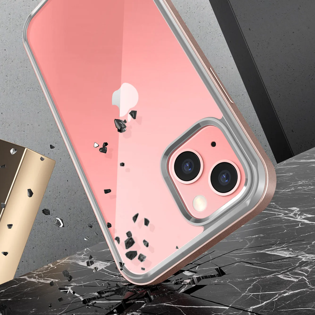 BestSelling iPhone 13 6.1 inch Unicorn Beetle Edge with Screen Protector Clear Case-Peach  Today Only!
