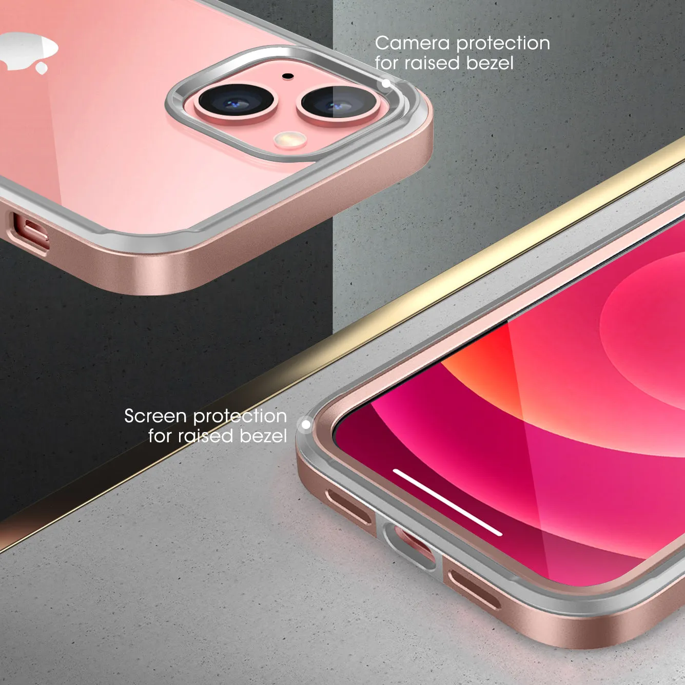 BestSelling iPhone 13 6.1 inch Unicorn Beetle Edge with Screen Protector Clear Case-Peach  Today Only!