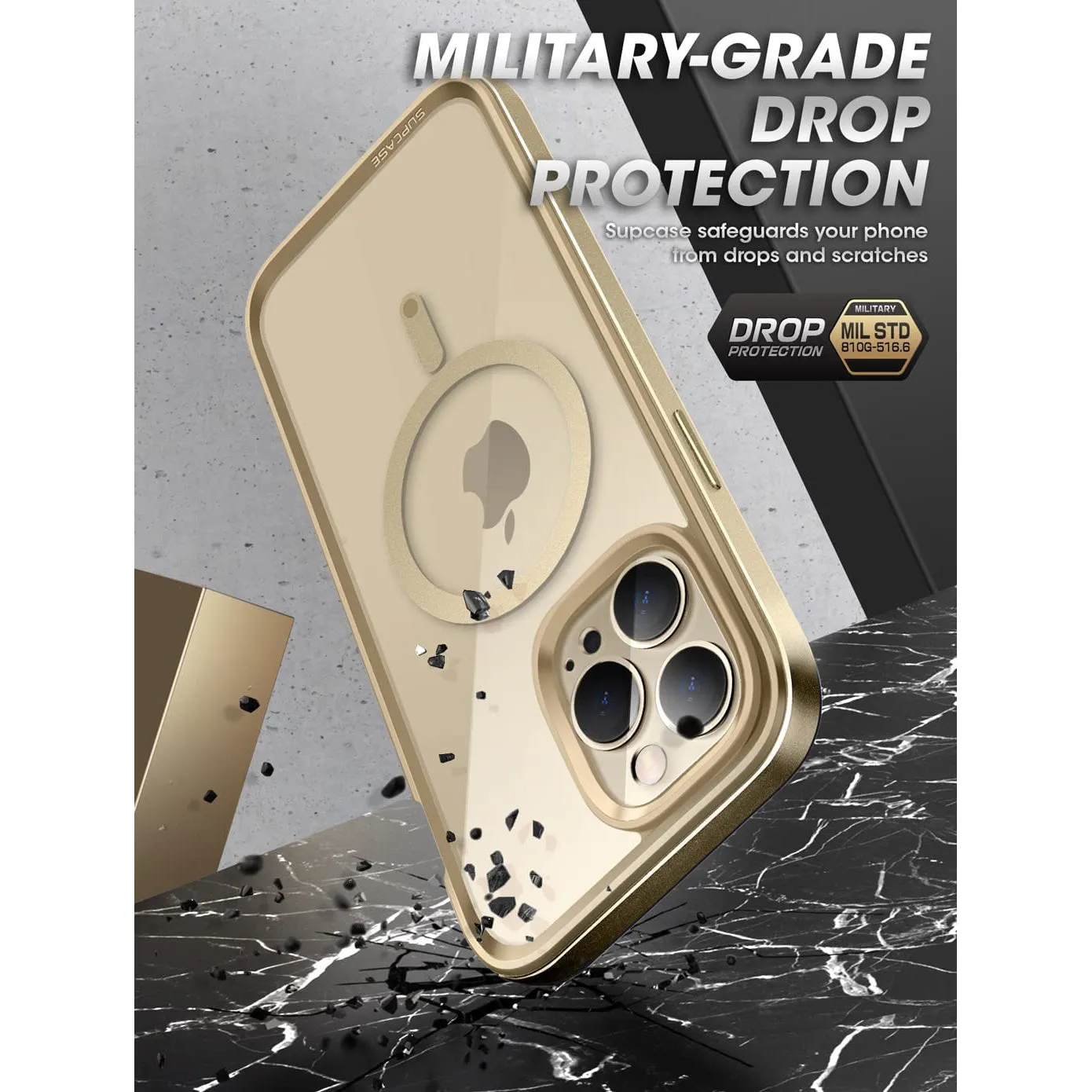 BestSelling iPhone 14 Pro Max 6.7 inch Unicorn Beetle EDGE MAG with Screen Protector Clear Case-Gold  Dont Miss Out!