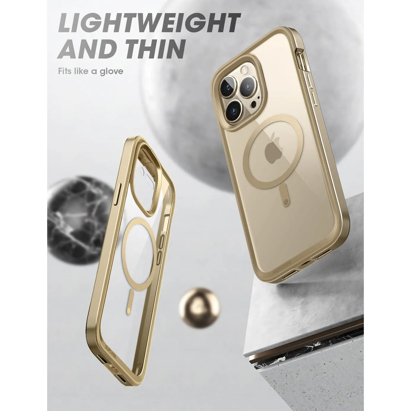 BestSelling iPhone 14 Pro Max 6.7 inch Unicorn Beetle EDGE MAG with Screen Protector Clear Case-Gold  Dont Miss Out!