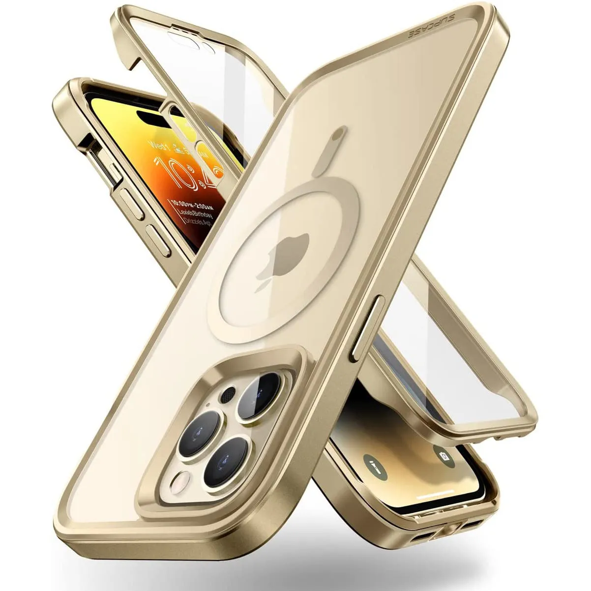 BestSelling iPhone 14 Pro Max 6.7 inch Unicorn Beetle EDGE MAG with Screen Protector Clear Case-Gold  Dont Miss Out!
