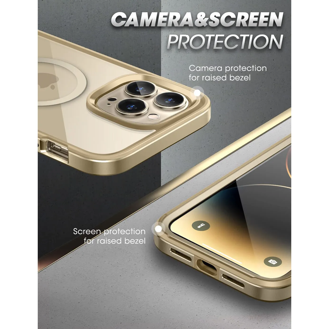 BestSelling iPhone 14 Pro Max 6.7 inch Unicorn Beetle EDGE MAG with Screen Protector Clear Case-Gold  Dont Miss Out!