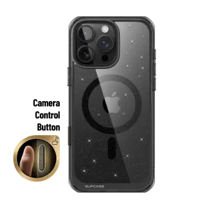 BestSelling iPhone 16 Pro 6.3 inch Unicorn Beetle MAG Slim Clear MagSafe Camera Control Button Case-Glitter Black  Stylish & Comfortable