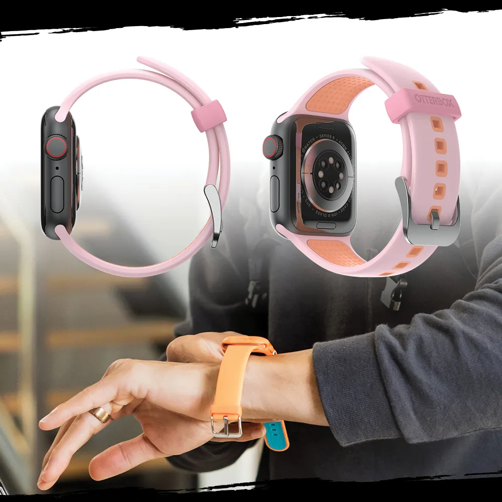 BestSelling Otterbox Apple Watch Silicone Strap (Pink/Orange)  Going Fast!