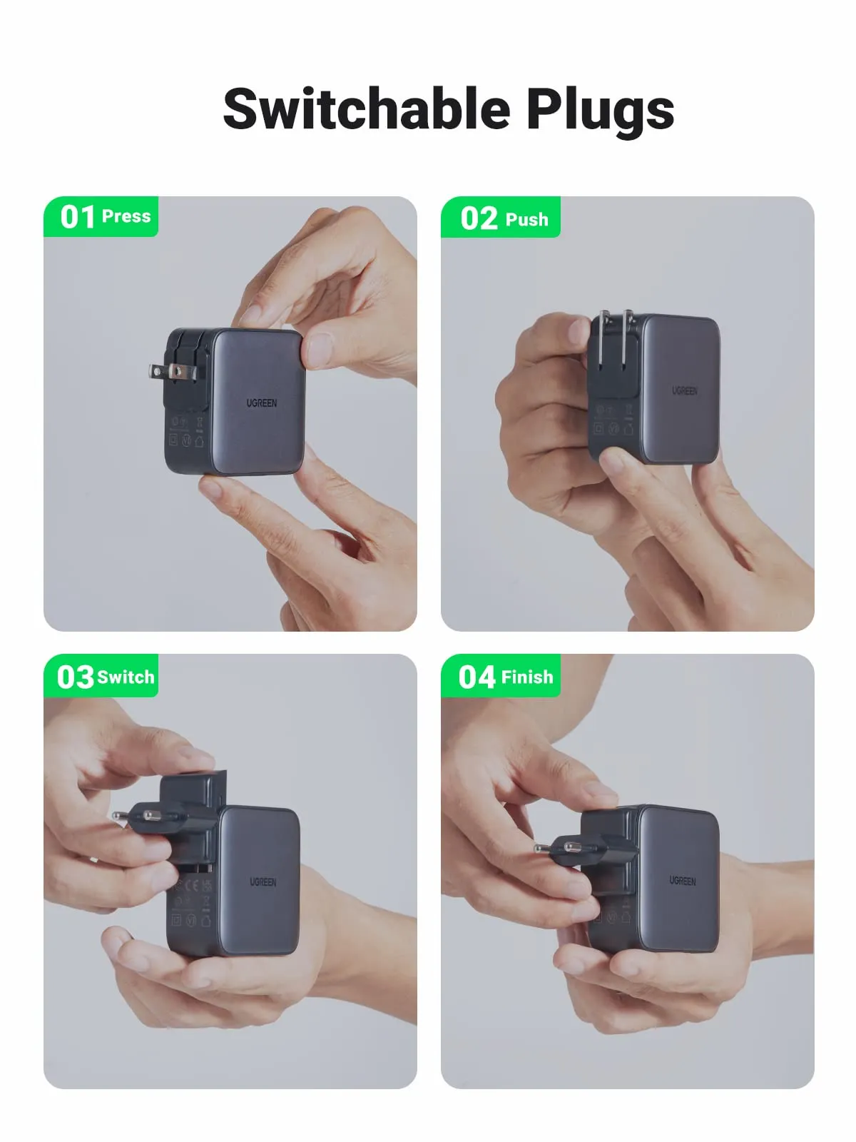 BestSelling UGREEN 65W Nexode GaN USB C 3-Port iphone Charger With US/UK/EU Plug for Travel  Limited Stock!