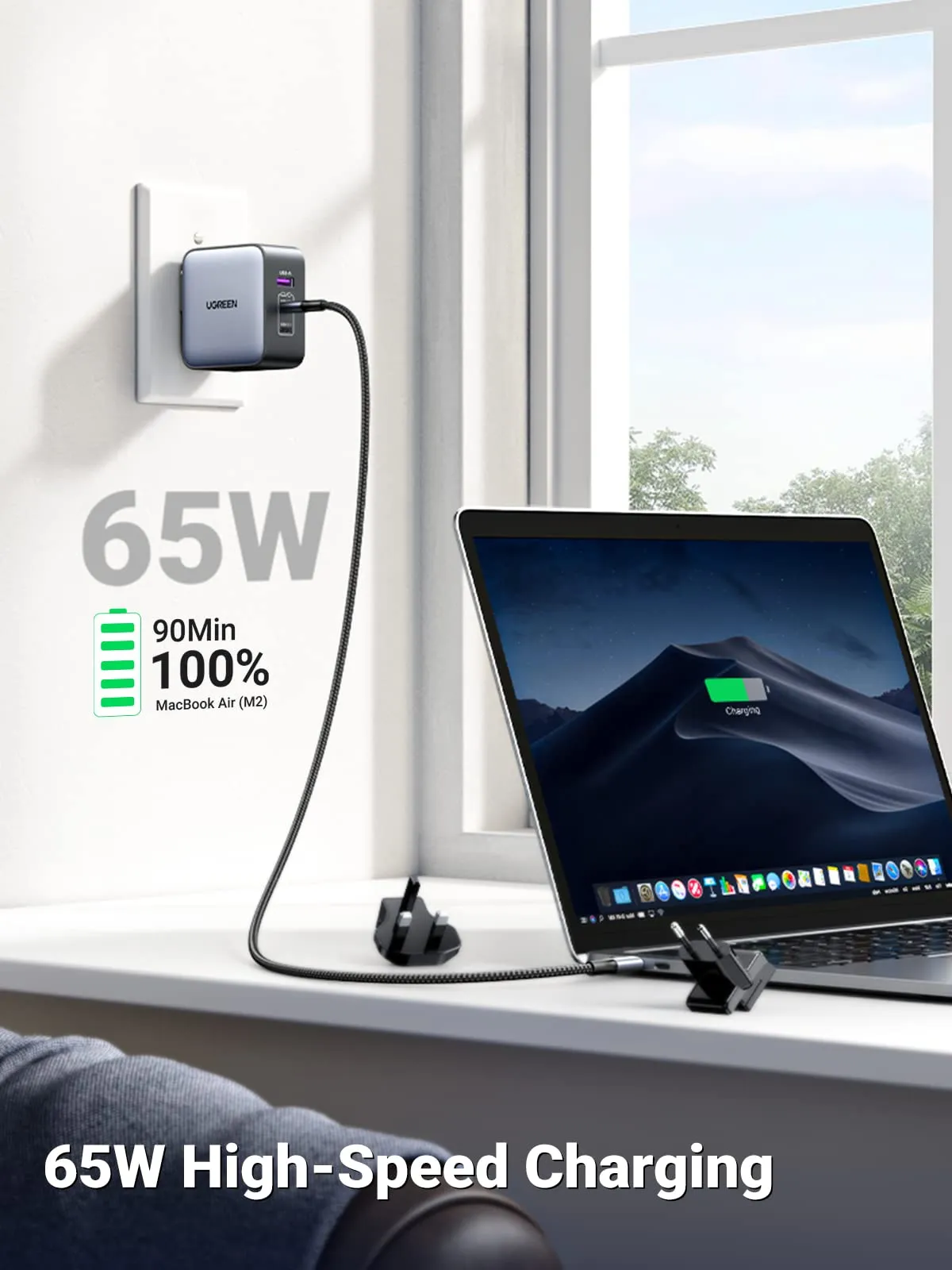 BestSelling UGREEN 65W Nexode GaN USB C 3-Port iphone Charger With US/UK/EU Plug for Travel  Limited Stock!