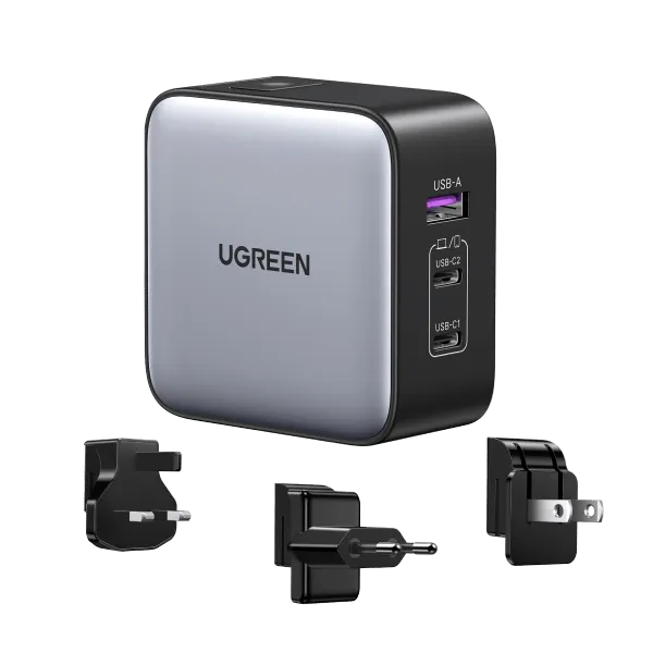 BestSelling UGREEN 65W Nexode GaN USB C 3-Port iphone Charger With US/UK/EU Plug for Travel  Limited Stock!