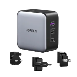 BestSelling UGREEN 65W Nexode GaN USB C 3-Port iphone Charger With US/UK/EU Plug for Travel  Limited Stock!