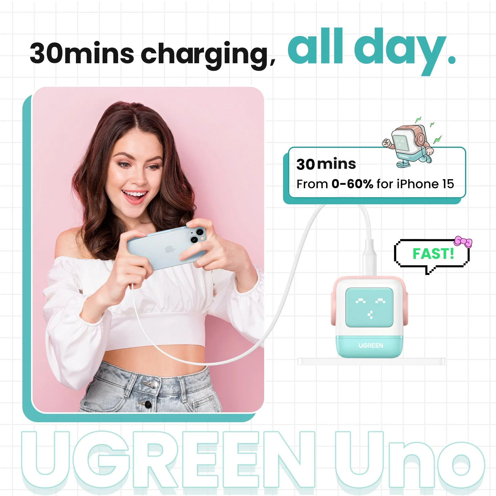 BestSelling UGREEN Uno iPhone Charger 30W  Last Few Pieces!