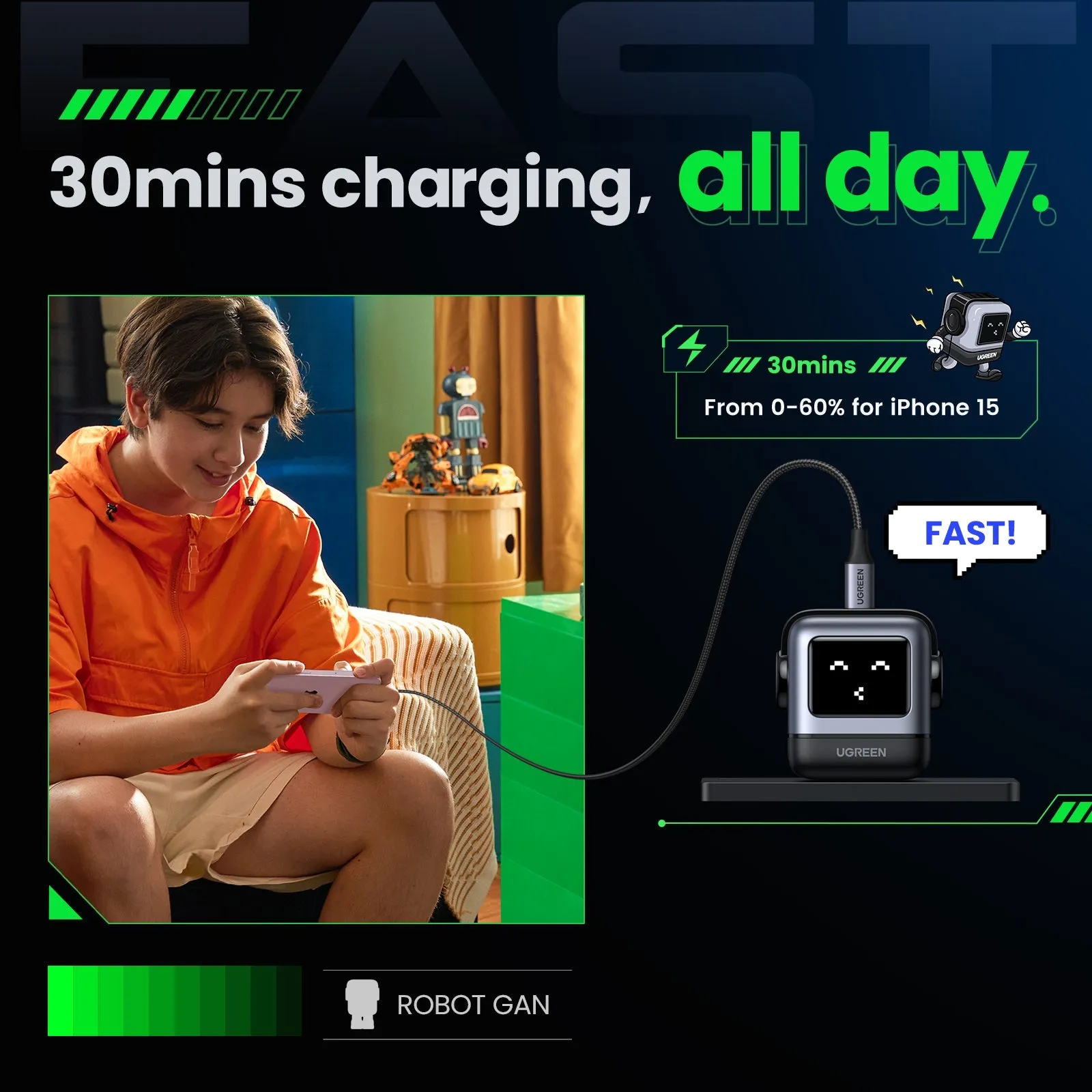 BestSelling UGREEN Uno iPhone Charger 30W  Last Few Pieces!