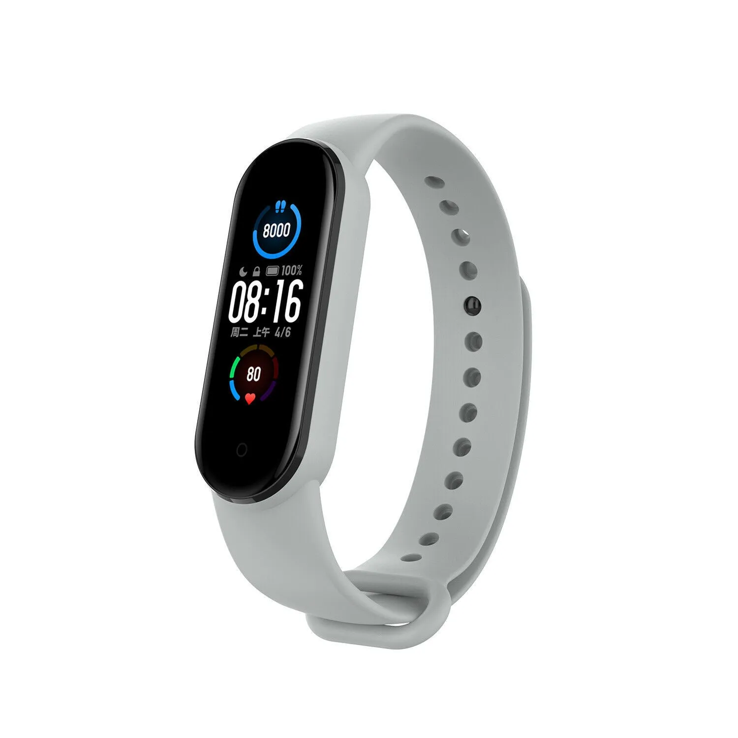 BestSelling Xiaomi Mi Band 5 Silicone Strap (Grey)  Stylish & Comfortable