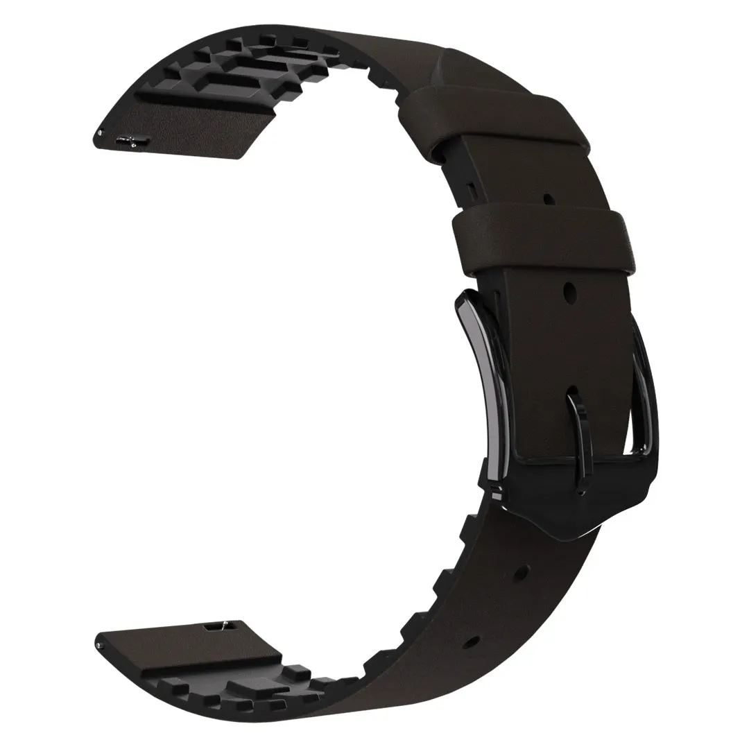 Clearance Price Amazfit GTS 2 Silicone/Leather Strap (Black/Brown)  Stylish & Comfortable