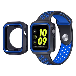 Clearance Price Apple Watch 7 Sport Strap   TPU Case (Black/Blue)  Limited Availability!