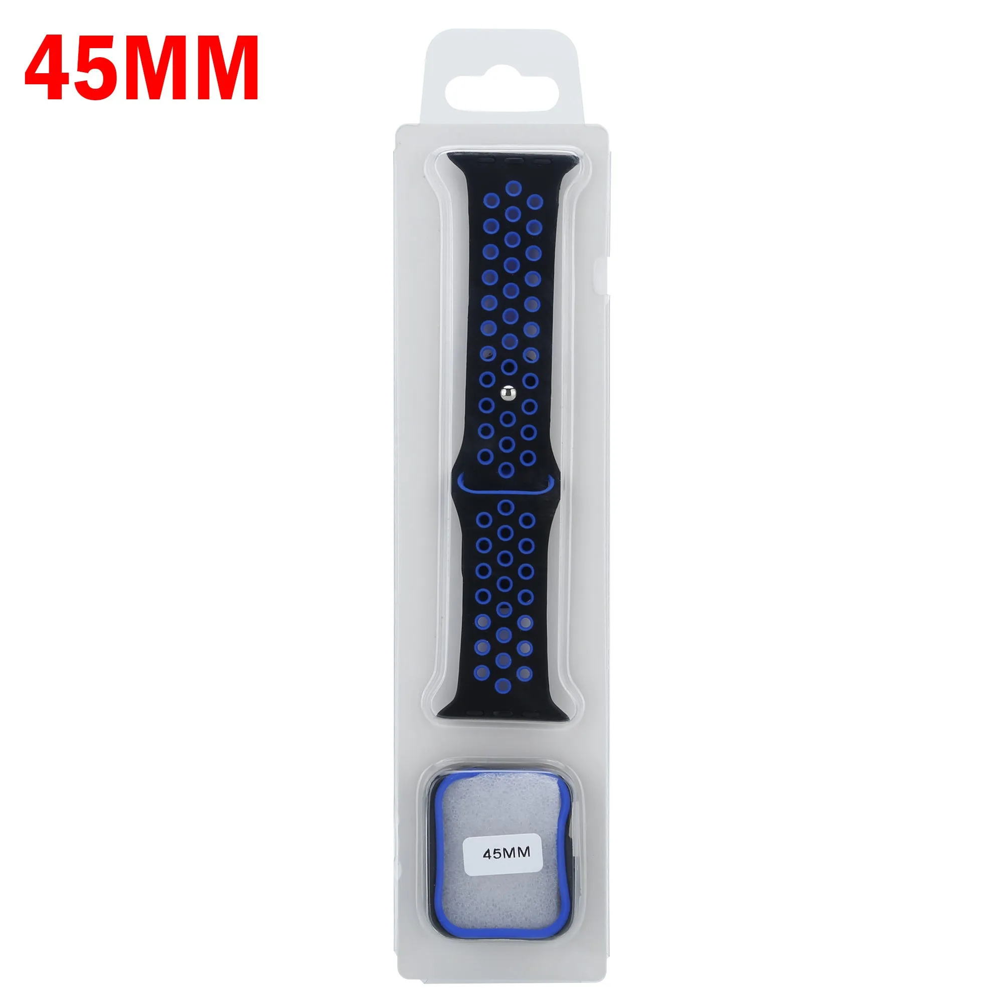 Clearance Price Apple Watch 7 Sport Strap   TPU Case (Black/Blue)  Limited Availability!