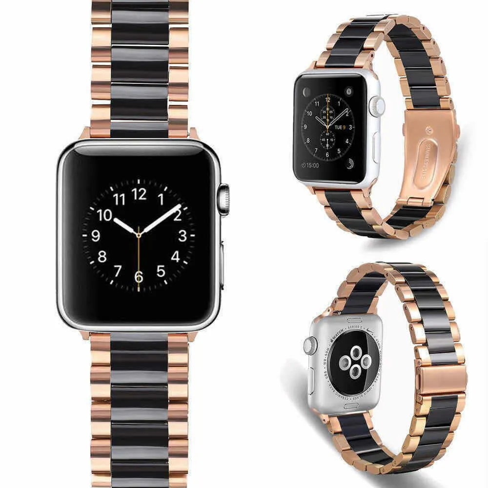 Clearance Price Apple Watch Ceramic/Steel Strap (Rose Gold/Black)  Last Few Pieces!