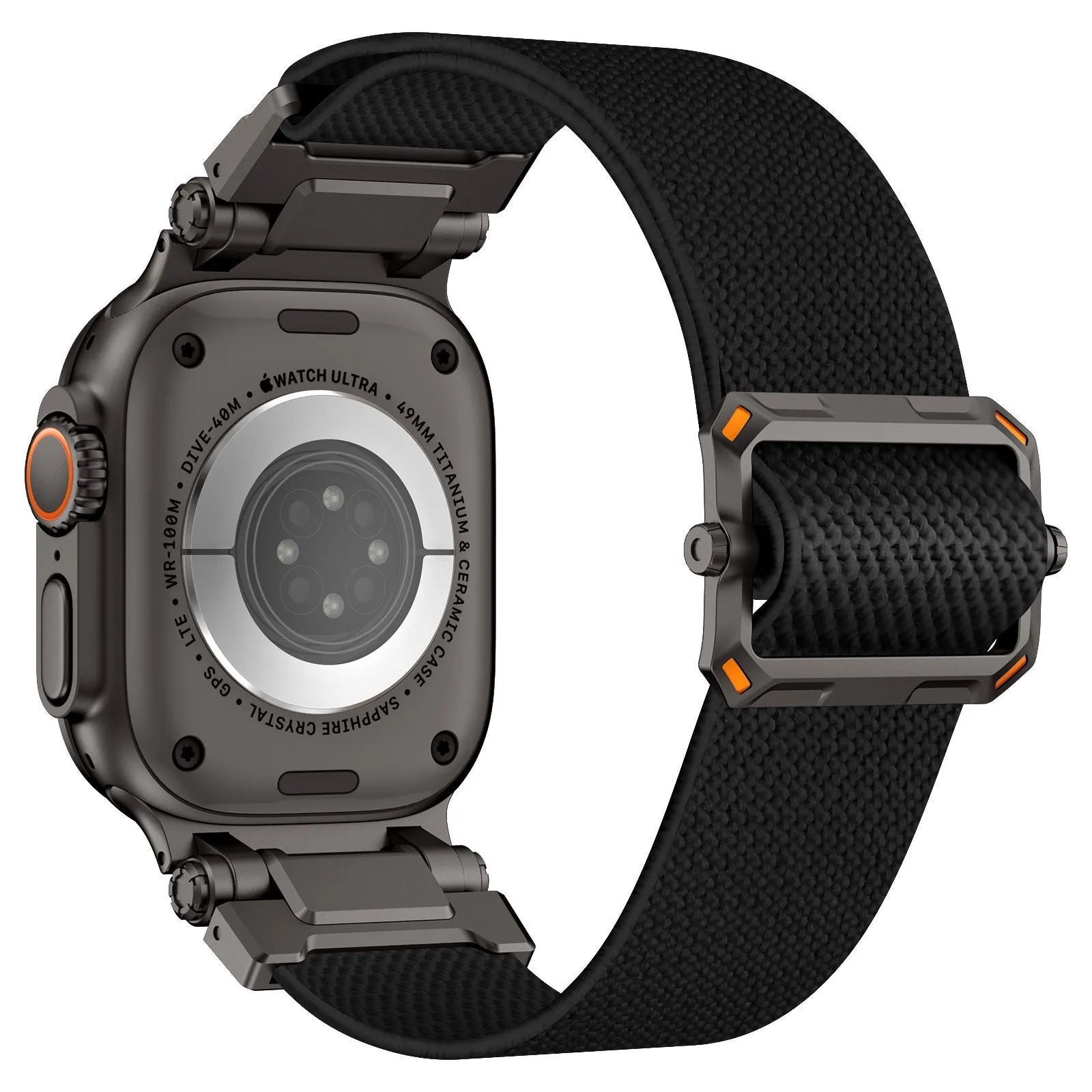 Clearance Price Apple Watch 'Explorer' Polyester Strap (Black met Black)  Today Only!